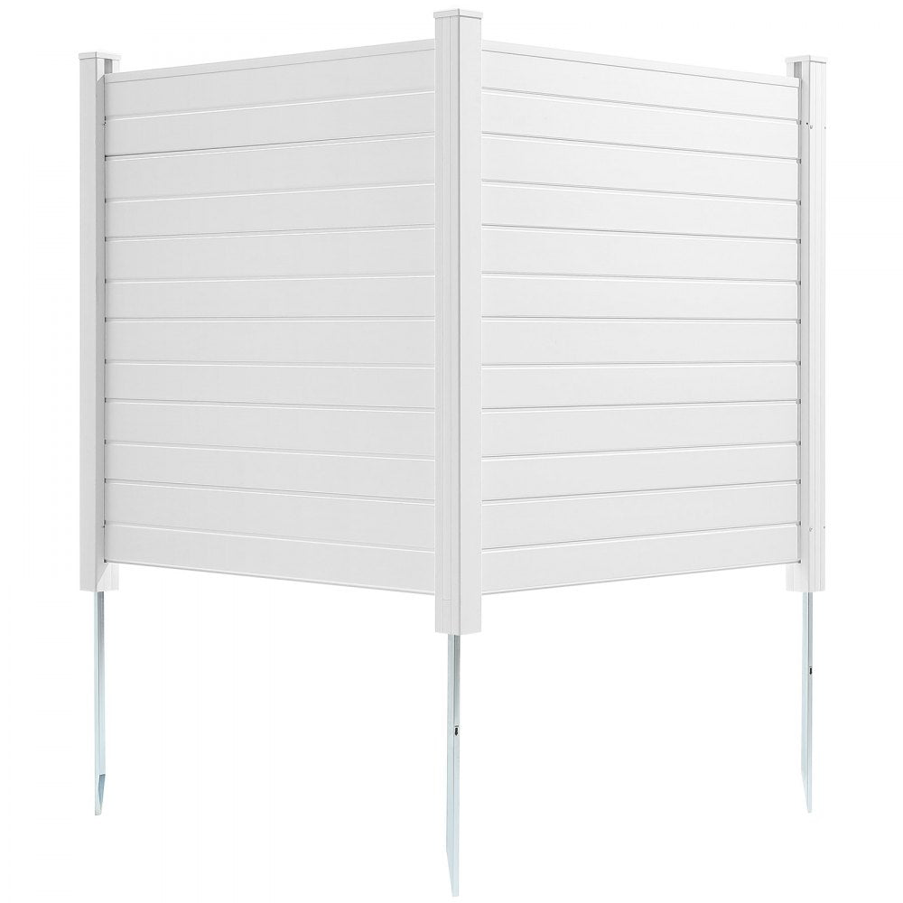 VEVOR Outdoor Privacy Screens, 50" W x 50" H Air Conditioner Fence, Pool Equipment Enclosure, Horizontal Vinyl Privacy Fence, Perfect to Enclose Trash Can and A/C Units (2-Panel) 
