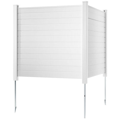 VEVOR Outdoor Privacy Screens, 50" W x 50" H Air Conditioner Fence, Pool Equipment Enclosure, Horizontal Vinyl Privacy Fence, Perfect to Enclose Trash Can and A/C Units (2-Panel) 