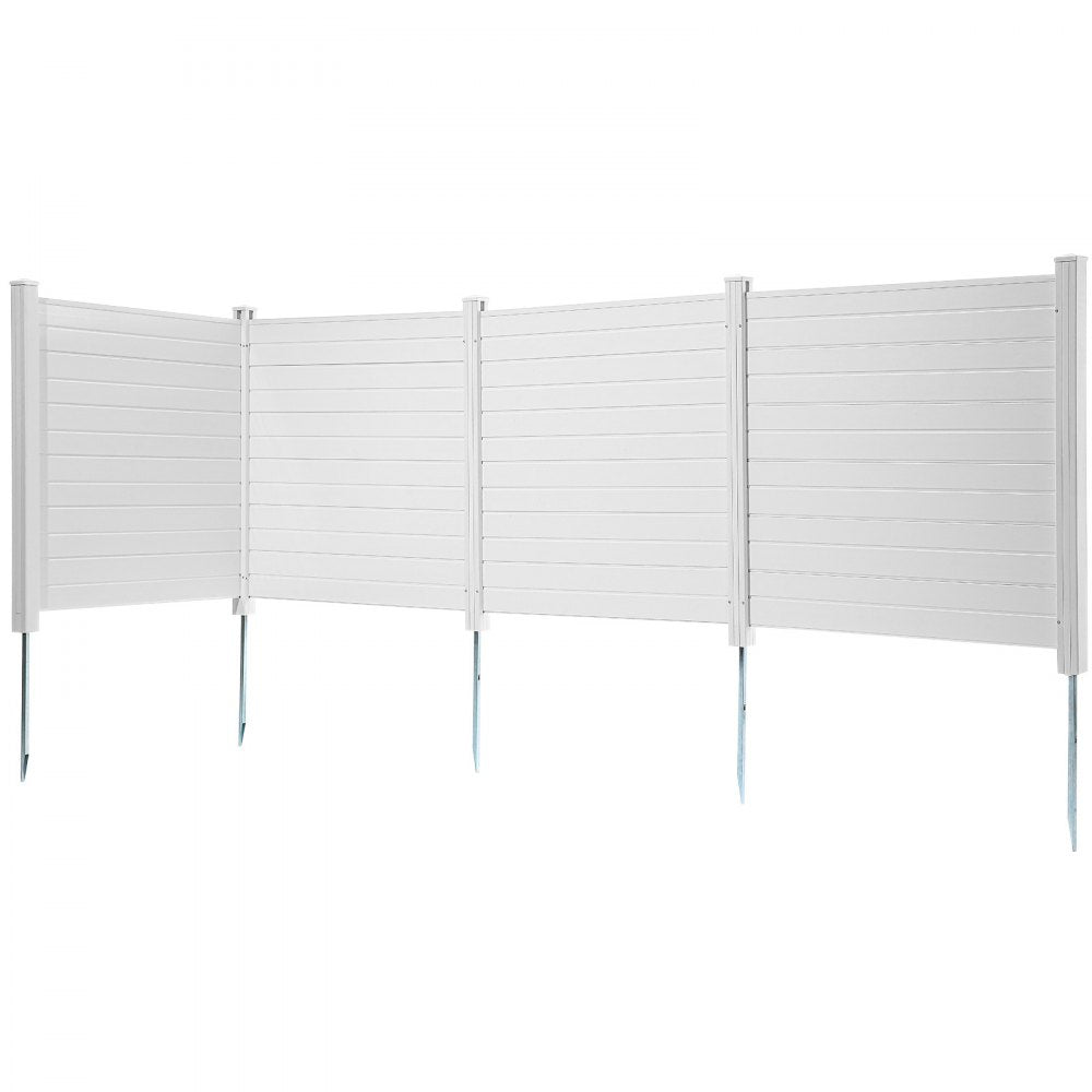 VEVOR Outdoor Privacy Screens, 50" W x 50" H Air Conditioner Fence, Pool Equipment Enclosure, Horizontal Vinyl Privacy Fence, Perfect to Enclose Trash Can and A/C Units (4-Panel) 