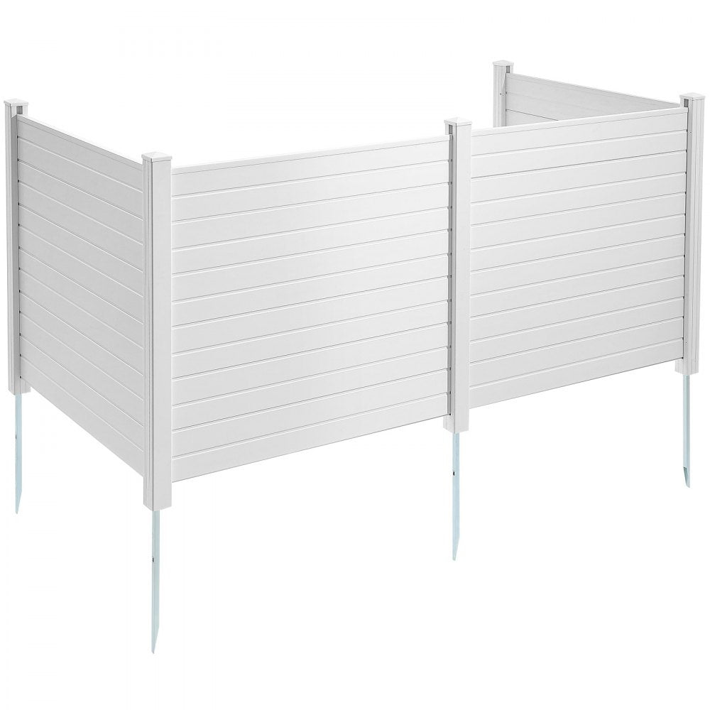 VEVOR Outdoor Privacy Screens, 50" W x 50" H Air Conditioner Fence, Pool Equipment Enclosure, Horizontal Vinyl Privacy Fence, Perfect to Enclose Trash Can and A/C Units (4-Panel) 