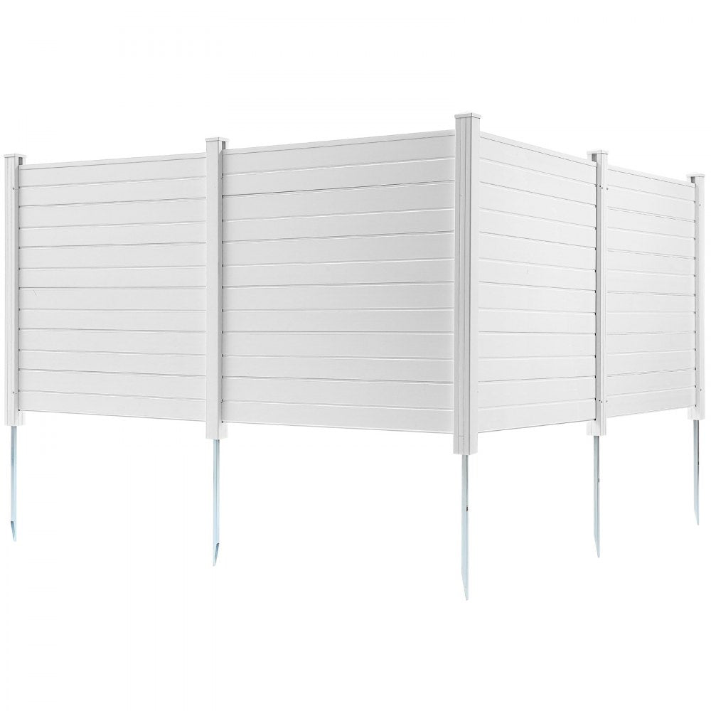 VEVOR Outdoor Privacy Screens, 50" W x 50" H Air Conditioner Fence, Pool Equipment Enclosure, Horizontal Vinyl Privacy Fence, Perfect to Enclose Trash Can and A/C Units (4-Panel) 