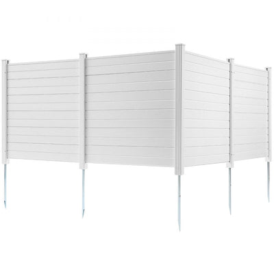 VEVOR Outdoor Privacy Screens, 50" W x 50" H Air Conditioner Fence, Pool Equipment Enclosure, Horizontal Vinyl Privacy Fence, Perfect to Enclose Trash Can and A/C Units (4-Panel) 
