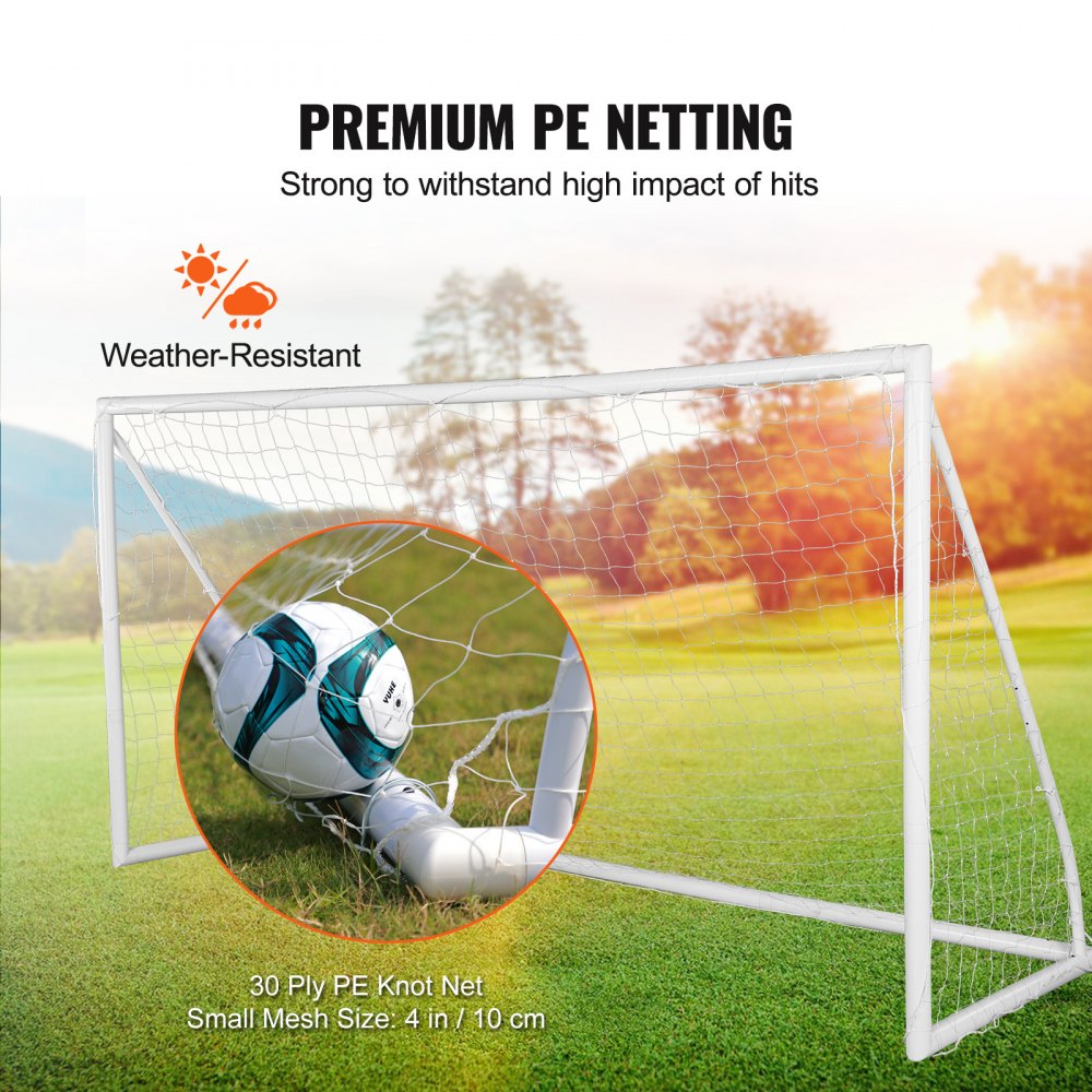 VEVOR Portable Soccer Goal, 12x6 ft Soccer Net, Adults Kids Backyard Soccer Net, Large Practice Soccer Net, Youth Training Soccer Goal Set, All-Weather Outdoor Soccer Goals with Carry Bag, 1 Pack 