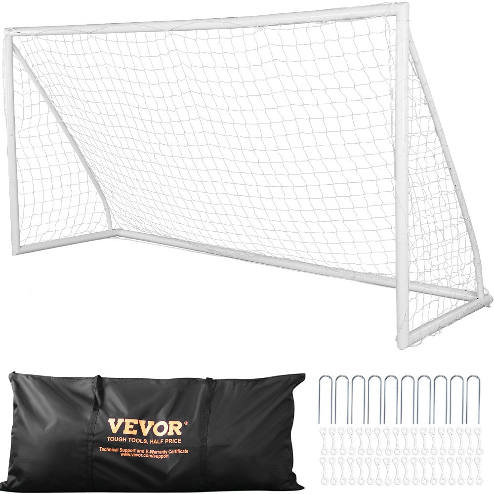 VEVOR Portable Soccer Goal, 12x6 ft Soccer Net, Adults Kids Backyard Soccer Net, Large Practice Soccer Net, Youth Training Soccer Goal Set, All-Weather Outdoor Soccer Goals with Carry Bag, 1 Pack 