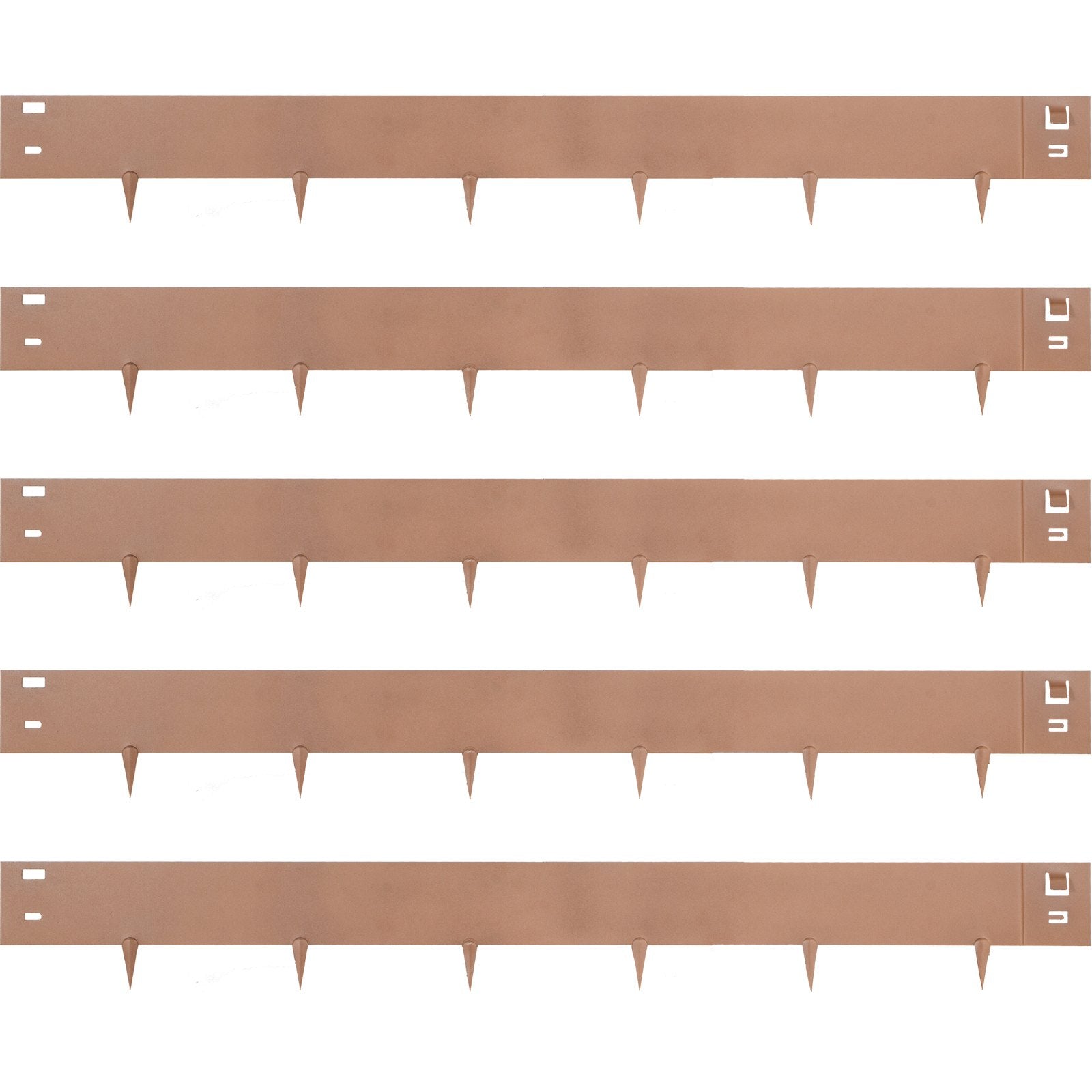 VEVOR Steel Lawn Edging Metal Landscape Edging 5PCS 4"x39" Brown Garden Border 