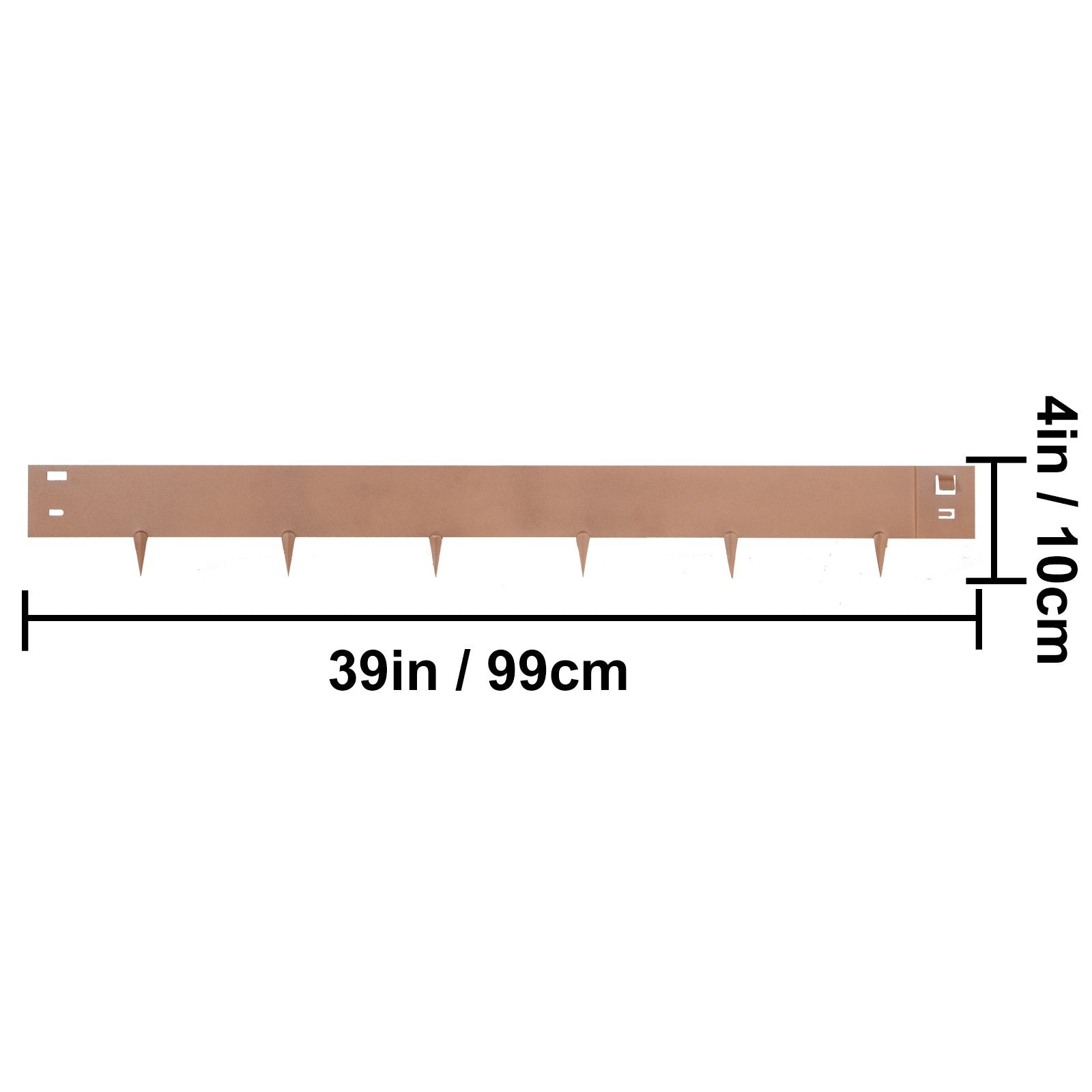 VEVOR Steel Lawn Edging Metal Landscape Edging 5PCS 4"x39" Brown Garden Border 