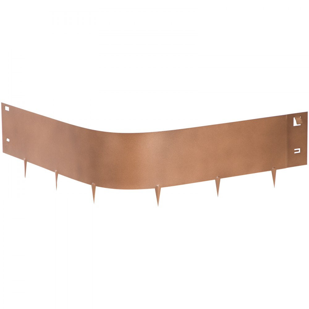 VEVOR Steel Lawn Edging Metal Landscape Edging 5PCS 5"x39" Brown Garden Border 