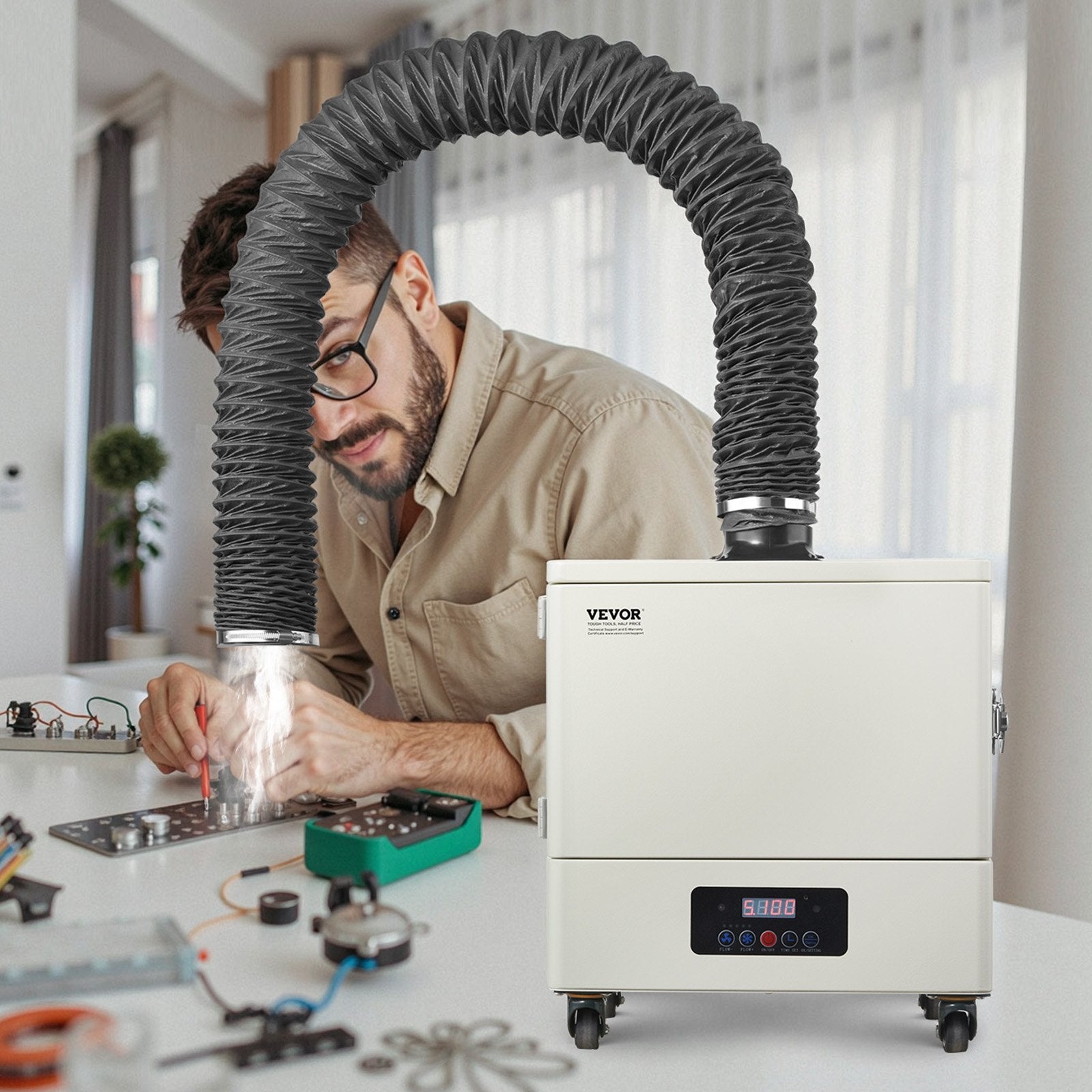 VEVOR Solder Fume Extractor 459 m³/h 280W Brushless Motor with 10 Levels Speed 
