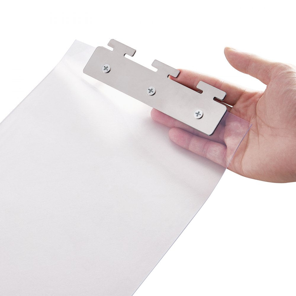 VEVOR PVC Strip Curtain 107 x 213.4 cm Slat Blind Transparent Soft PVC + DOTP 2 mm Thickness Strip Curtain Stable Curtain Including Mounting Material Ideal for Doors up to Approx. 107 cm 