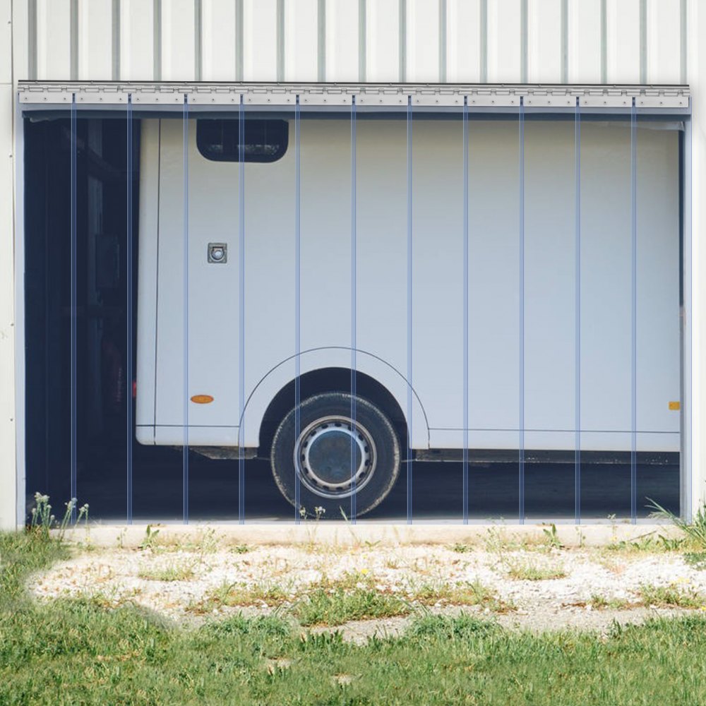 VEVOR Strip Curtain, 96" Height x 72" Width, 0.08" Thickness, 12PCS Clear PVC Strip Door Curtain, Freezer Curtain, Plastic Door Strips for Walk in Freezers, Coolers & Warehouse Doors, with 50% Overlap 