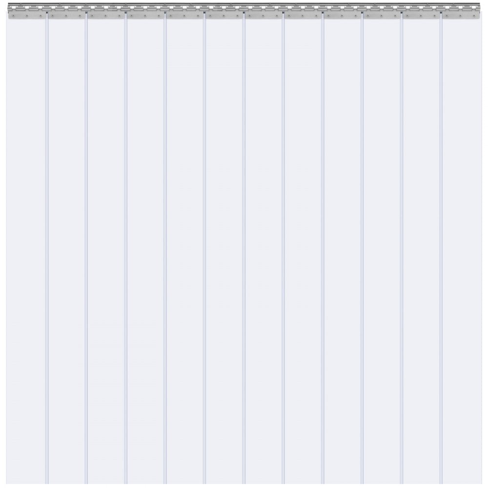 VEVOR Strip Curtain, 96" Height x 72" Width, 0.08" Thickness, 12PCS Clear PVC Strip Door Curtain, Freezer Curtain, Plastic Door Strips for Walk in Freezers, Coolers & Warehouse Doors, with 50% Overlap 