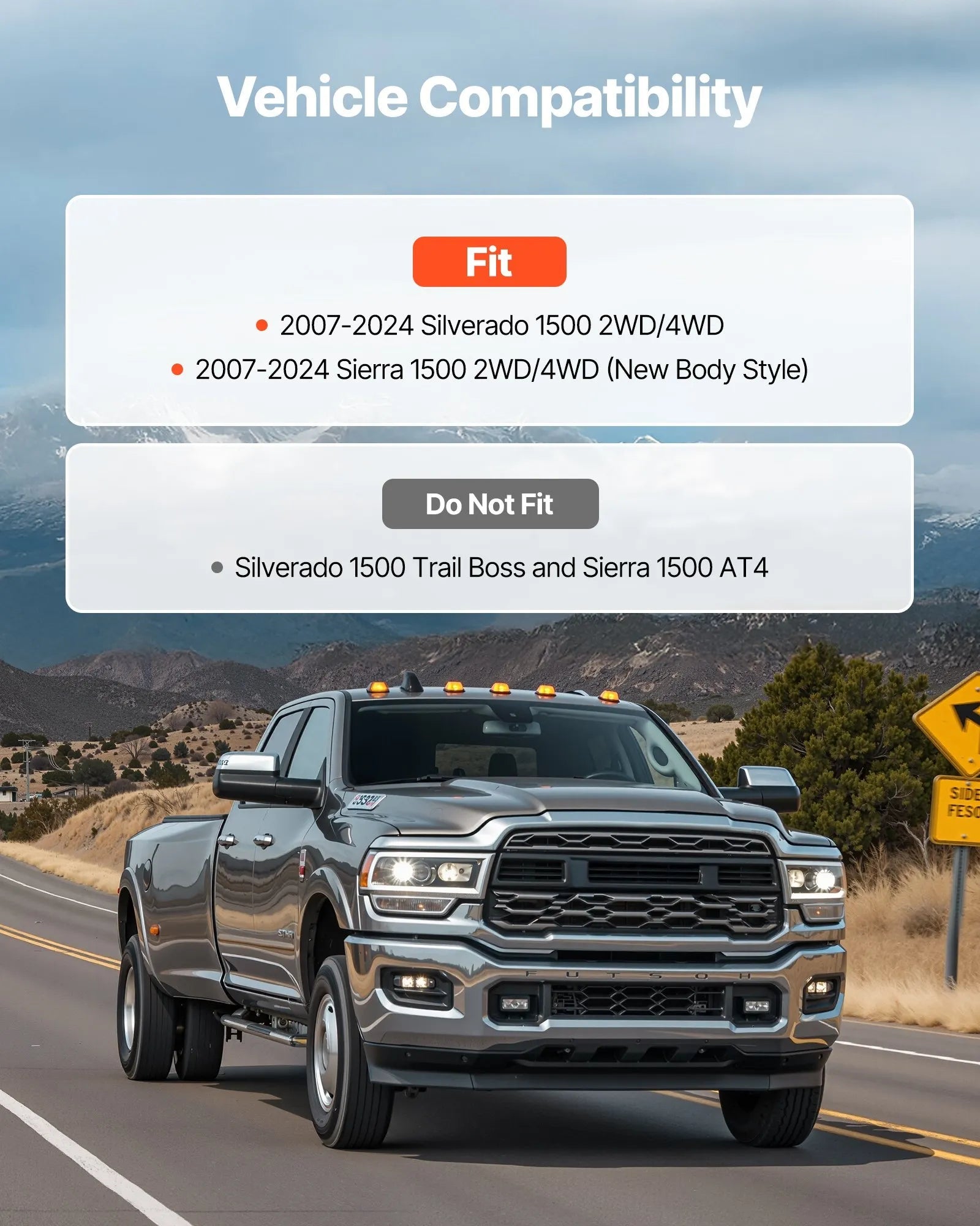 VEVOR 3 Inch Front Leveling Lift Kit for 2007-2024 Silverado 1500 2WD/4WD, 2007-2024 Sierra 1500 2WD/4WD (New Body Style), Chassis Level Kit with 2PCS Heavy Forged Aluminum Suspension Strut Spacers 