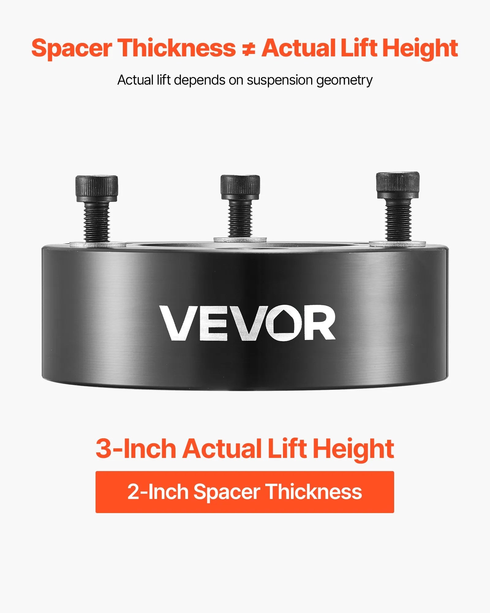 VEVOR 3 Inch Front Leveling Lift Kit for 2007-2024 Silverado 1500 2WD/4WD, 2007-2024 Sierra 1500 2WD/4WD (New Body Style), Chassis Level Kit with 2PCS Heavy Forged Aluminum Suspension Strut Spacers 