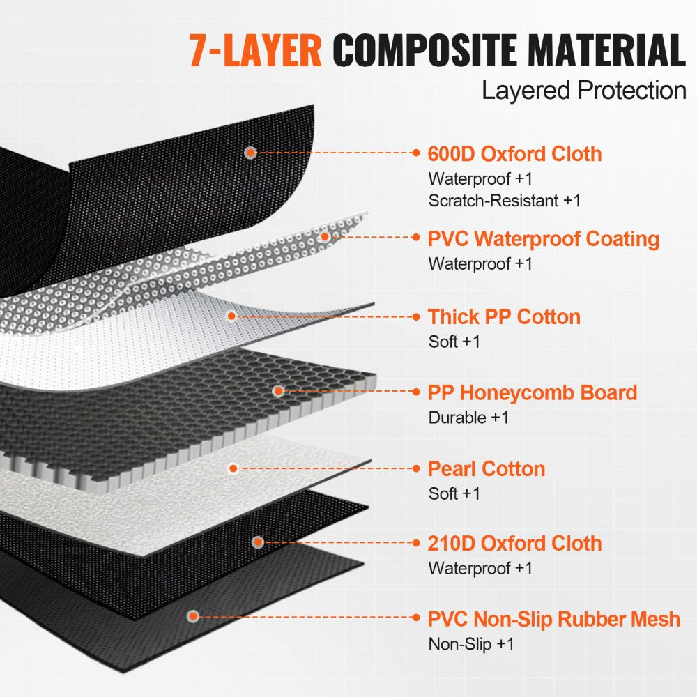 VEVOR 53 x 24.8 in Dog Car Seat Cover for Back Seat Waterproof 600D for Cars 