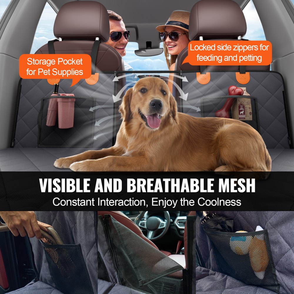 VEVOR 57.4 x 30.3 in Dog Car Seat Cover for Back Seat Waterproof 600D for Truck 