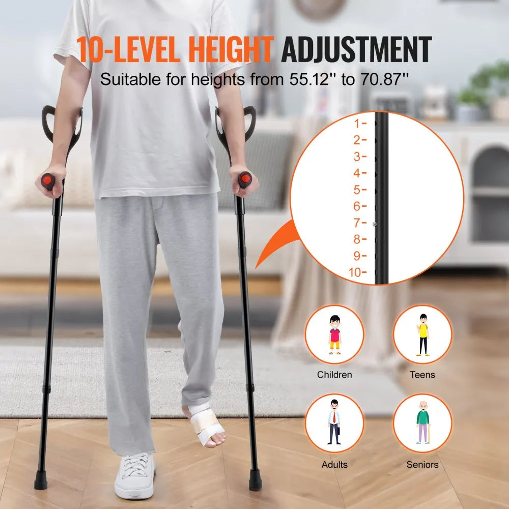 🩺 Forearm Crutches for Adults – 2 Variants Available (350 lb Capacity)