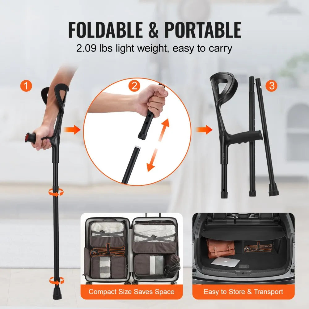 🩺 Forearm Crutches for Adults – 2 Variants Available (350 lb Capacity)