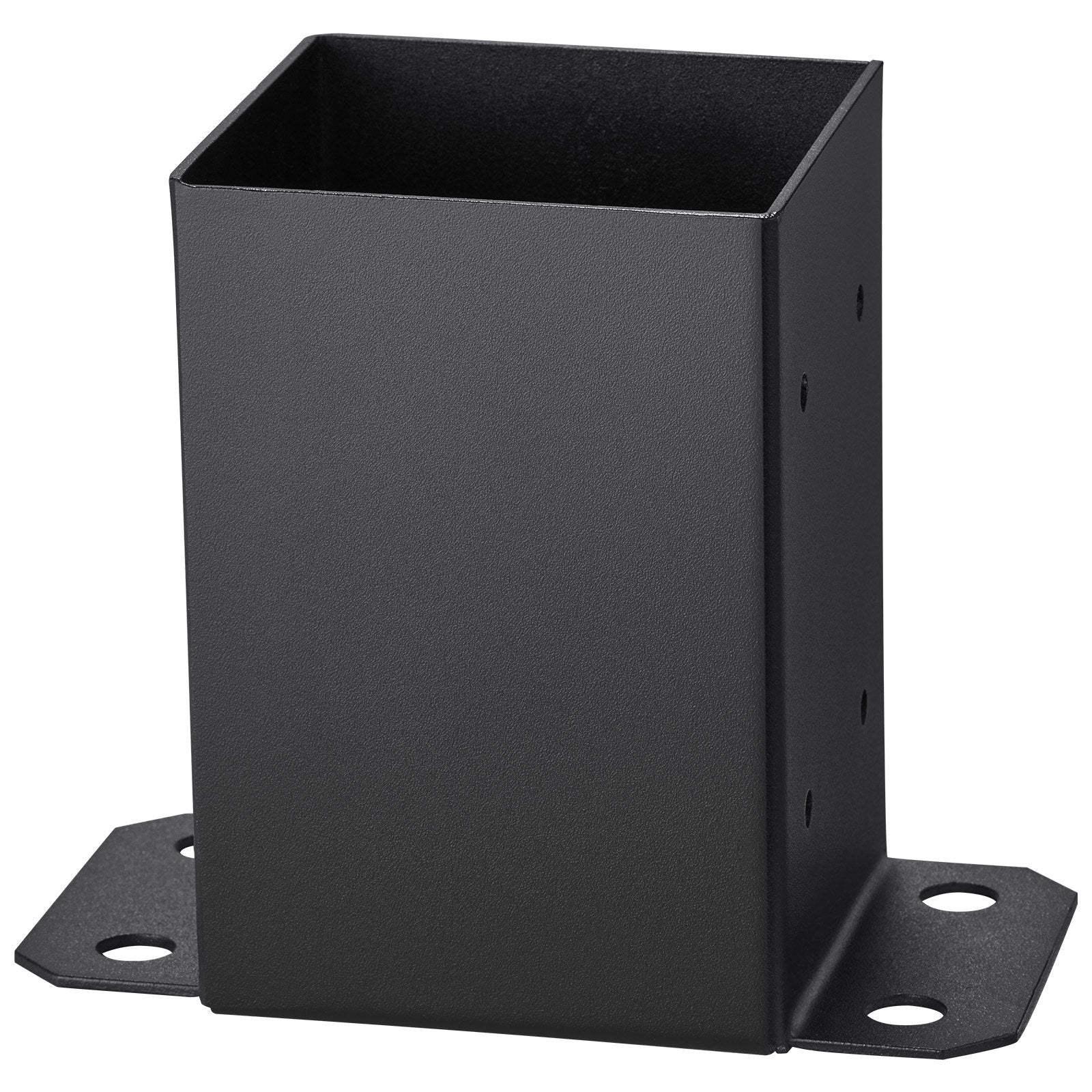 VEVOR 4x4 Post Base 2 Pcs, Inner Size 3.6"x3.6" Post Base Brackets, Heavy Duty Powder-Coated Post Anchor Matte Black Wood Post Brackets for Pavilion Deck Railing Support Deck Base Plate 