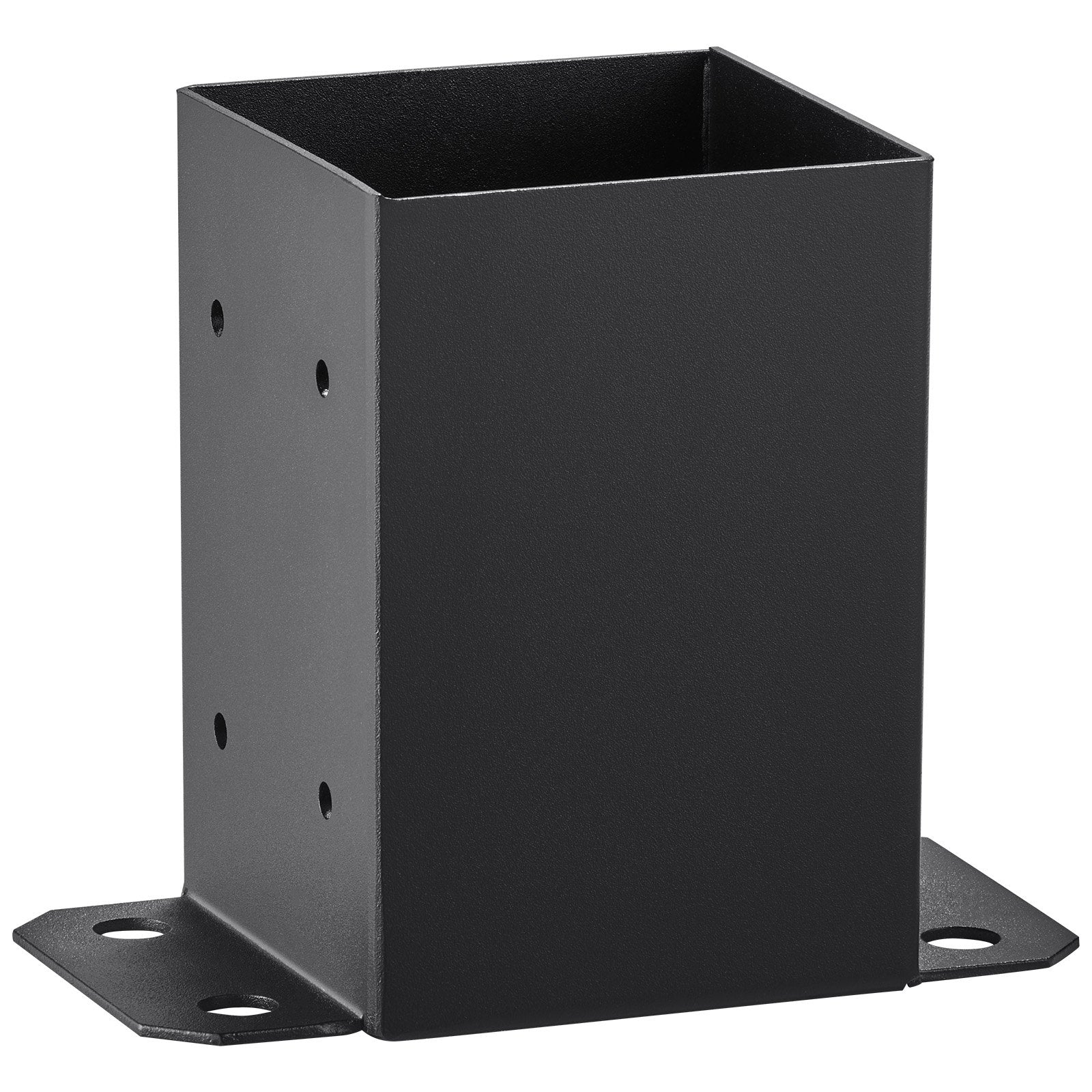 VEVOR 4x4 Post Base 2 Pcs, Inner Size 3.6"x3.6" Post Base Brackets, Heavy Duty Powder-Coated Post Anchor Matte Black Wood Post Brackets for Pavilion Deck Railing Support Deck Base Plate 
