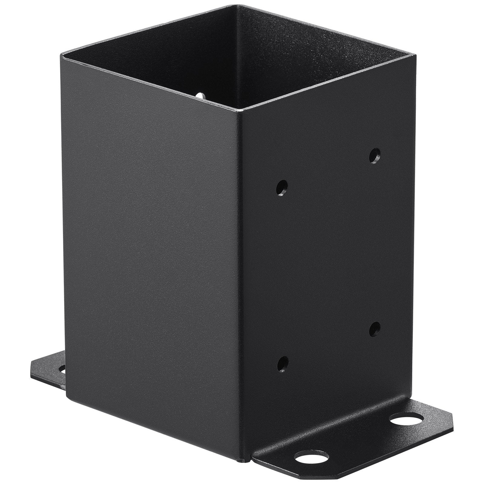 VEVOR 4x4 Post Base 2 Pcs, Inner Size 3.6"x3.6" Post Base Brackets, Heavy Duty Powder-Coated Post Anchor Matte Black Wood Post Brackets for Pavilion Deck Railing Support Deck Base Plate 