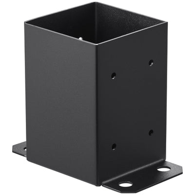 VEVOR 4x4 Post Base 2 Pcs, Inner Size 3.6"x3.6" Post Base Brackets, Heavy Duty Powder-Coated Post Anchor Matte Black Wood Post Brackets for Pavilion Deck Railing Support Deck Base Plate 