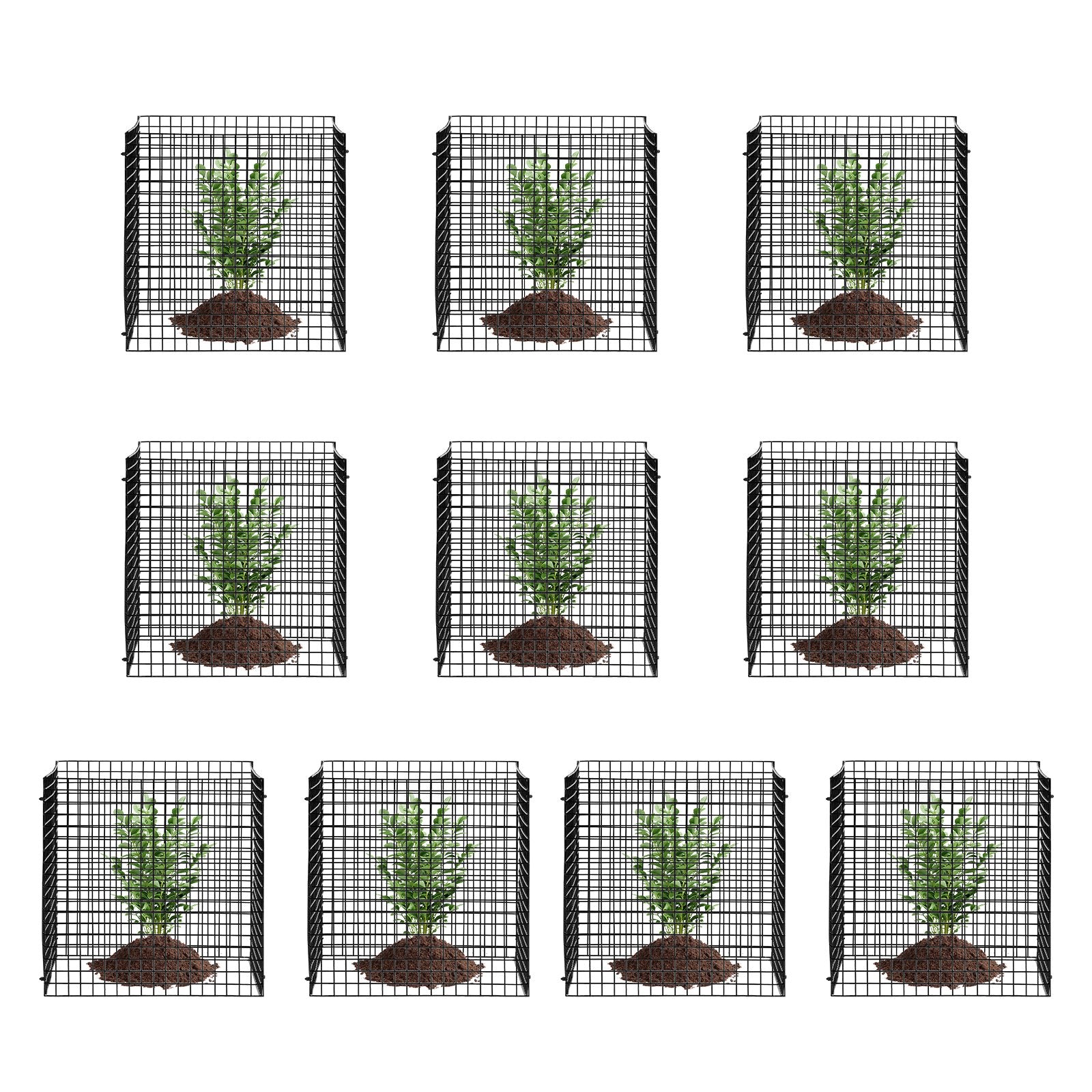 VEVOR 10 Pack Plant Protector from Animals 12'' x 12'' Plant Cage for Vegetables 
