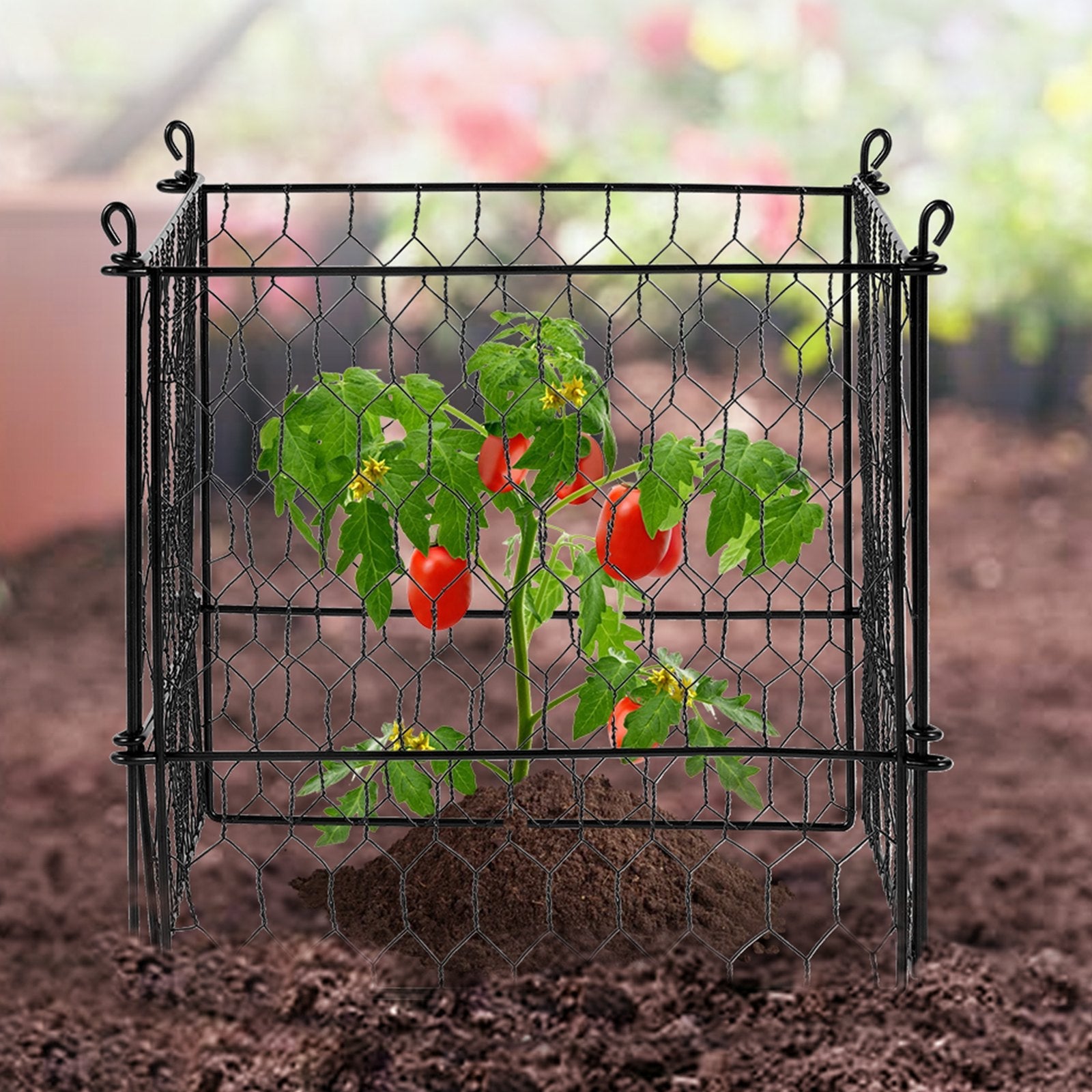 VEVOR 5 Pack Plant Protector from Animals 13.4'' x 13.4'' Metal Plant Cage 