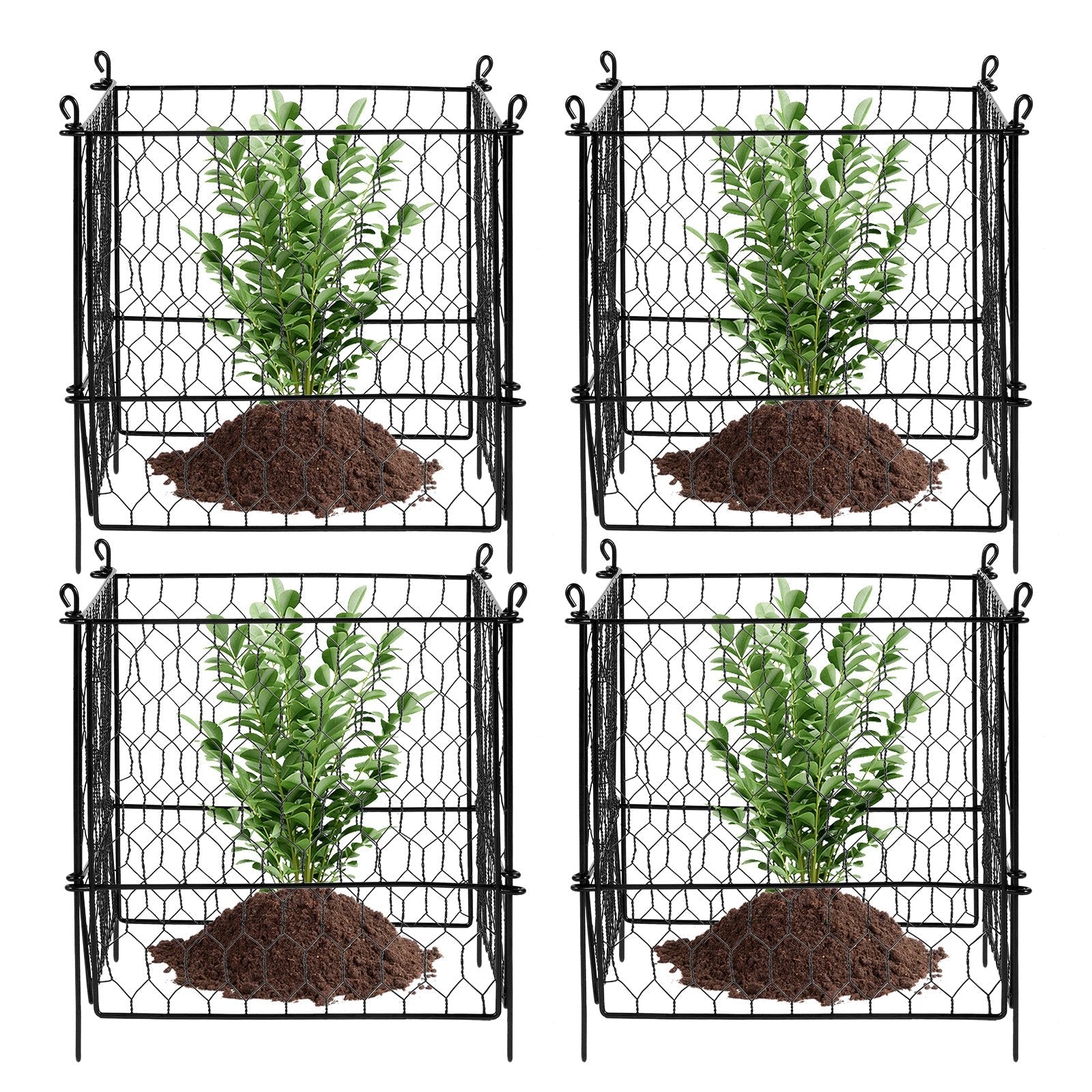 VEVOR 5 Pack Plant Protector from Animals 13.4'' x 13.4'' Metal Plant Cage 