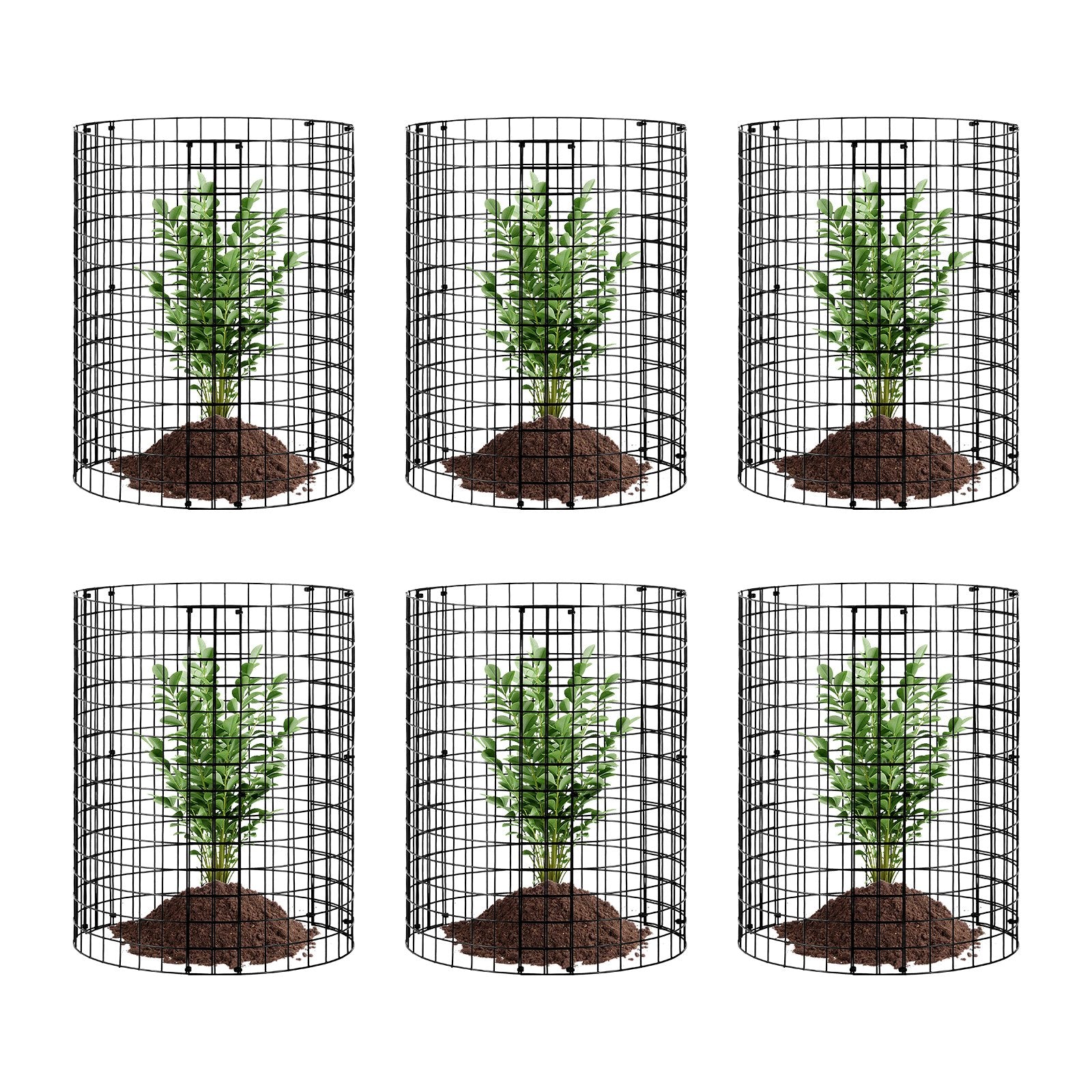VEVOR 6 Pack Plant Protector from Animals 12.6'' Dia. x 14'' H Metal Plant Cage 