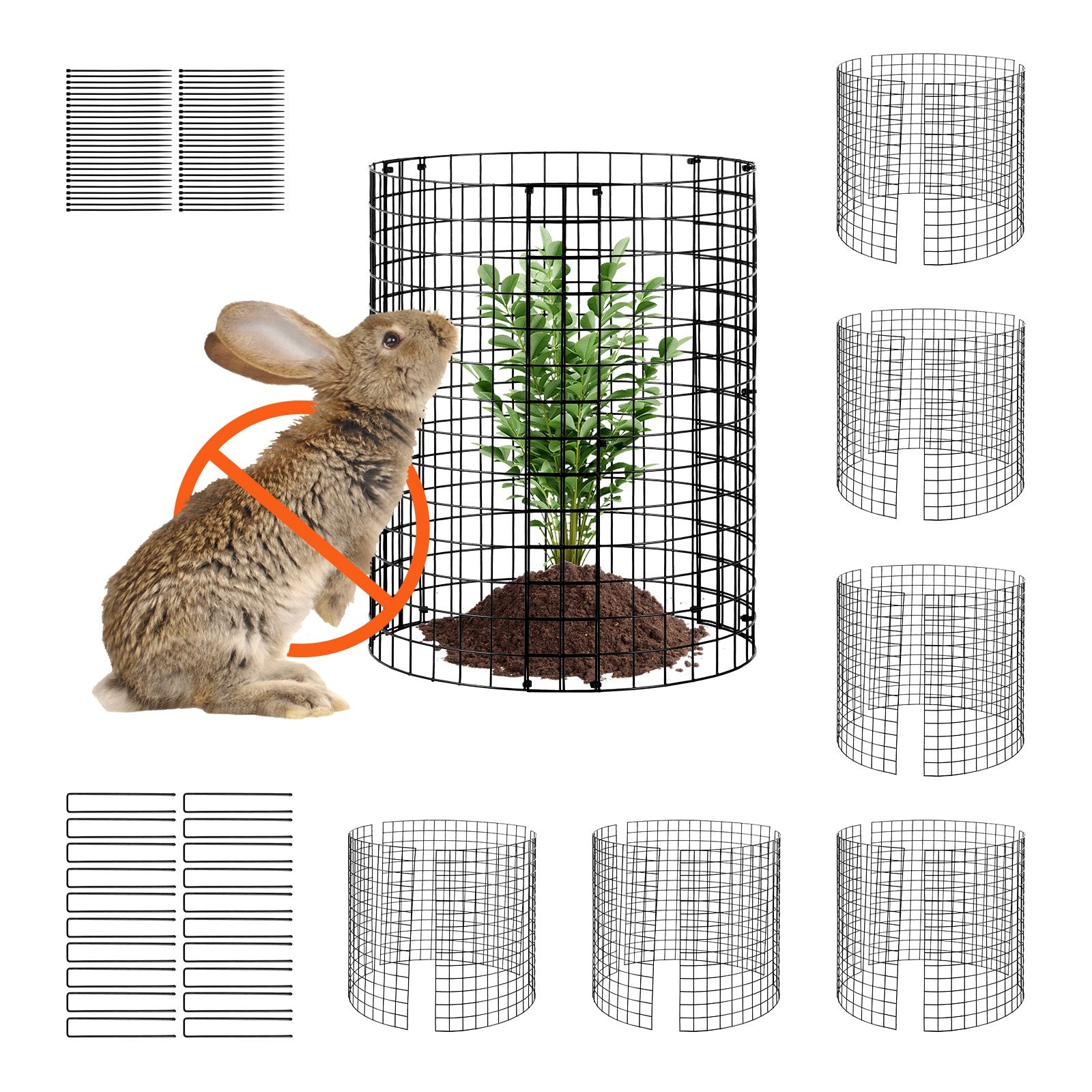 VEVOR 6 Pack Plant Protector from Animals 12.6'' Dia. x 14'' H Metal Plant Cage 