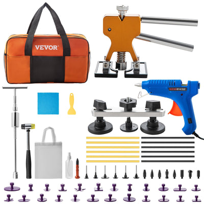 VEVOR Dent Removal Tool, 60 Pcs Paintless Dent Repair Tools, Puller and Lifter Dent Repair Kit, Glue Puller Tabs Dent Puller Kit for Auto Dent Removal, Minor Dents, Door Dings and Hail Damage 