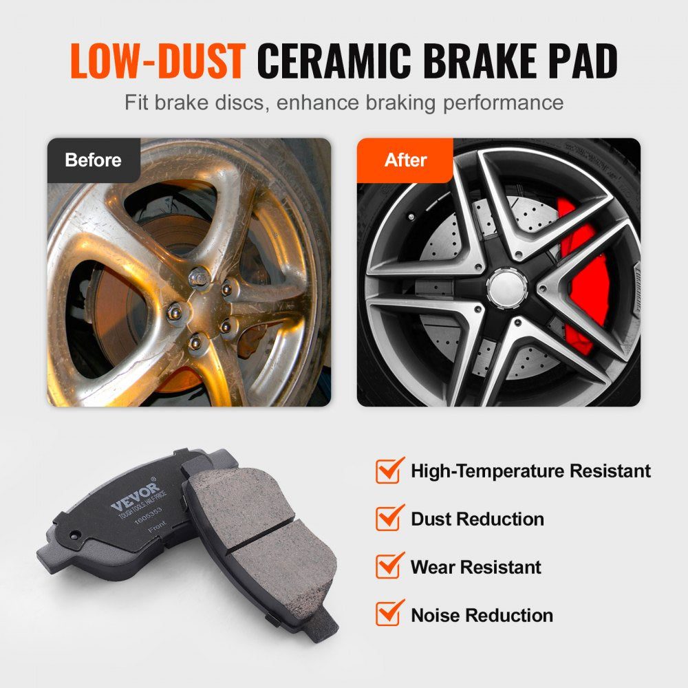 VEVOR Front Ceramic Brake Pads & Rotors Kit for Vauxhall Adam Corsa D Hatchback 