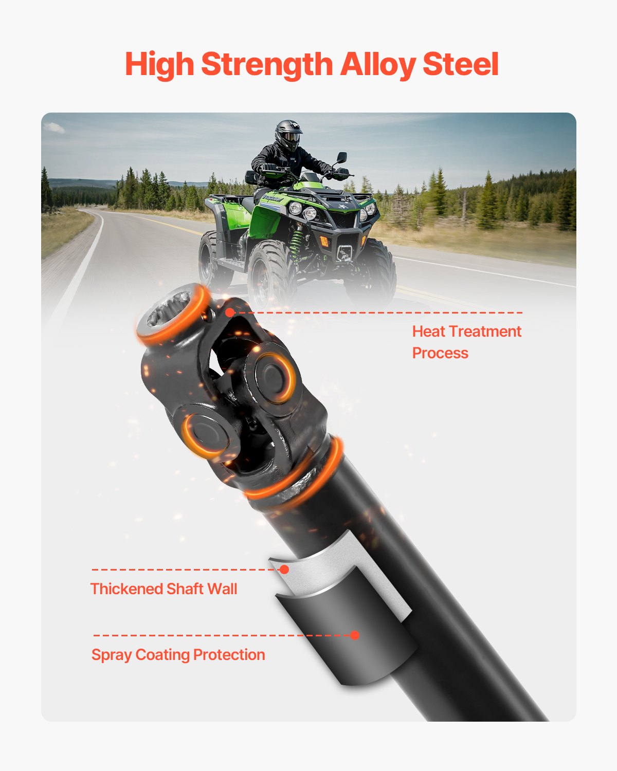VEVOR Front Drive Shaft Assembly Compatible with 2014-2016 Polaris Ranger XP 900 