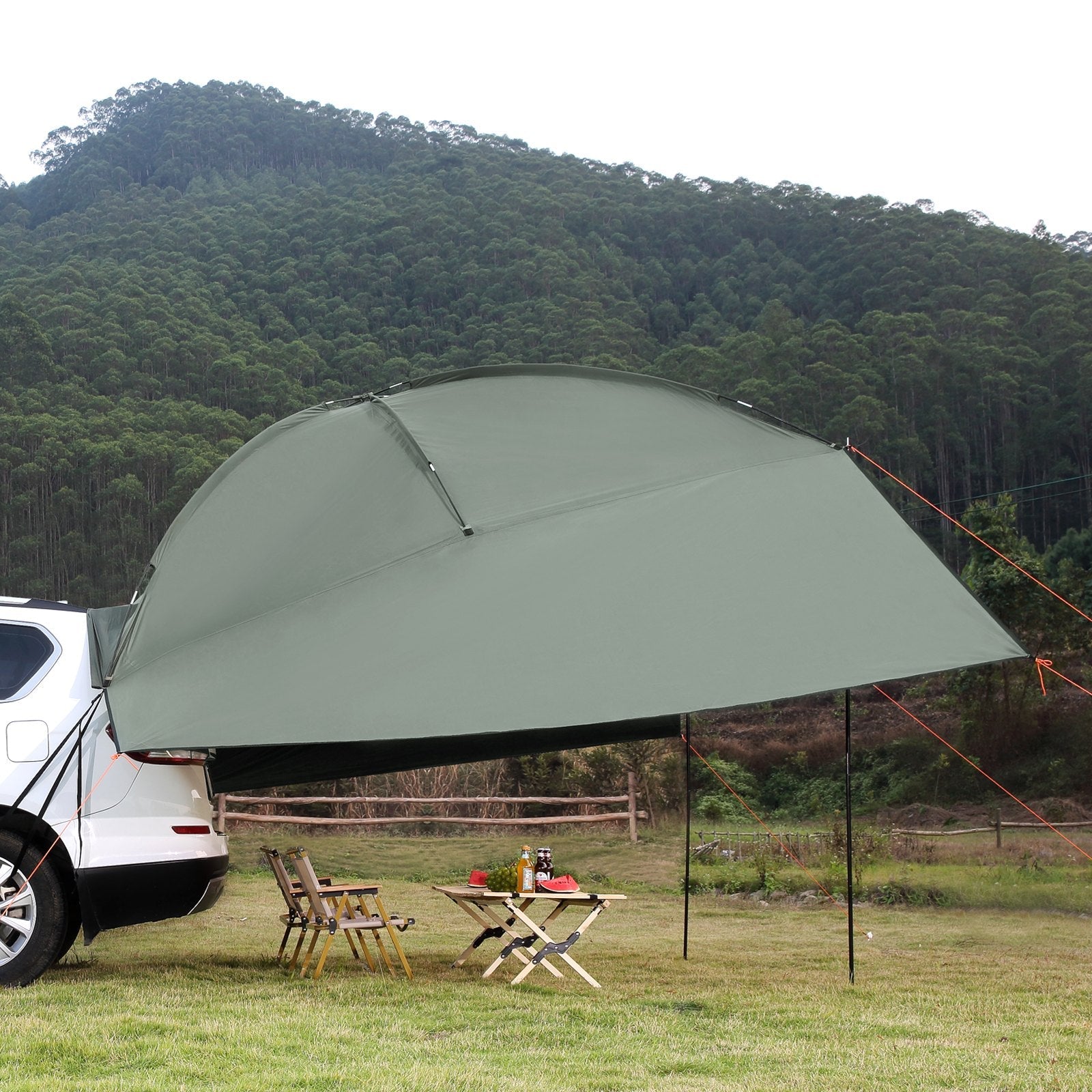VEVOR Vehicle Awning, Large 10' x 7' Shade Coverage Car Side Awning, PU2000mm UV50+ Car Awning with Extended Side Canopies and Portable Storage Bag, Suitable for Truck, SUV, Van, Campers 