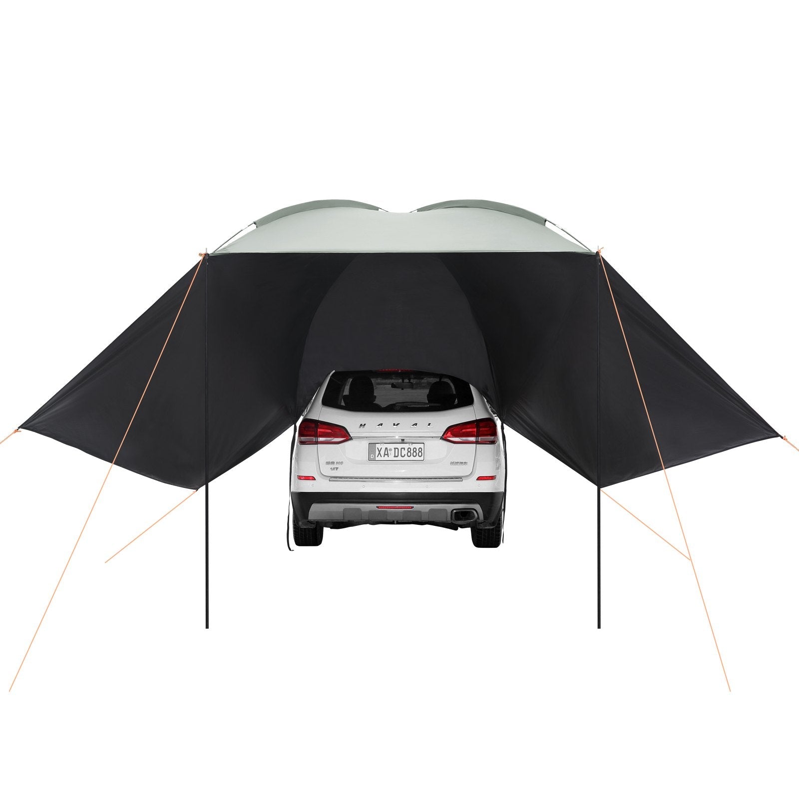 VEVOR Vehicle Awning, Large 10' x 7' Shade Coverage Car Side Awning, PU2000mm UV50+ Car Awning with Extended Side Canopies and Portable Storage Bag, Suitable for Truck, SUV, Van, Campers 