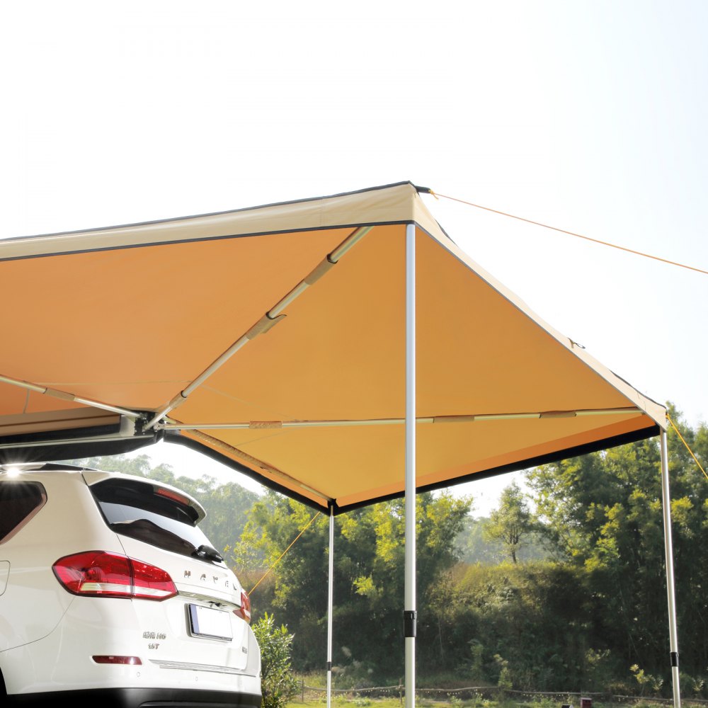 VEVOR Vehicle Awning 270 Degree, 8.2' Height Retractable Car Side Awning, PU3000mm UV50+ Car Awning with Waterproof Storage Bag, Suitable for Truck, SUV, Van, Campers 