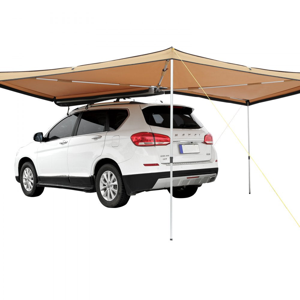 VEVOR Vehicle Awning 270 Degree, 8.2' Height Retractable Car Side Awning, PU3000mm UV50+ Car Awning with Waterproof Storage Bag, Suitable for Truck, SUV, Van, Campers 