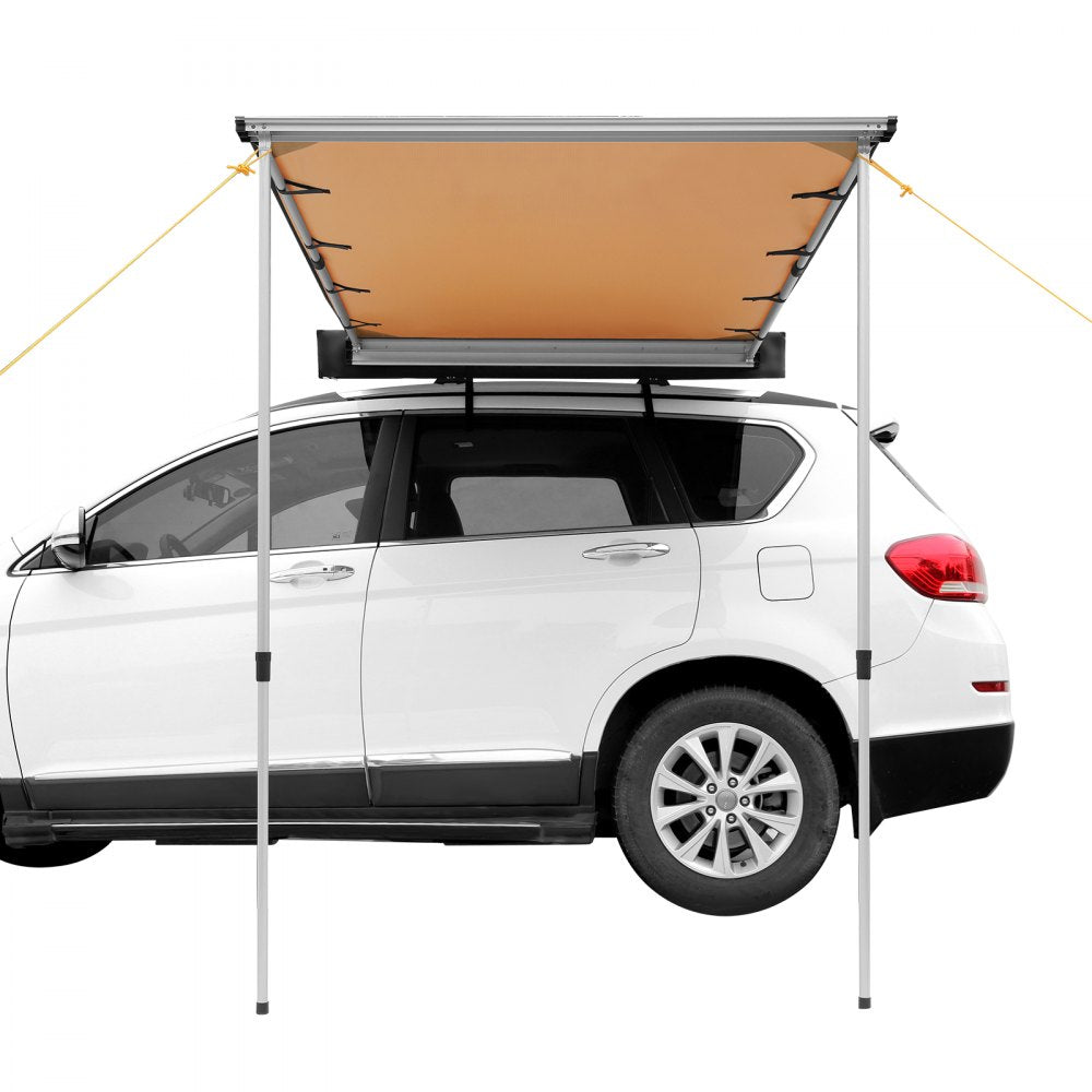 VEVOR Car Side Awning, Large 4.6'x6.6' Shade Coverage Vehicle Awning, PU3000mm UV50+ Retractable Car Awning with Waterproof Storage Bag, Suitable for Truck, SUV, Van, Campers 