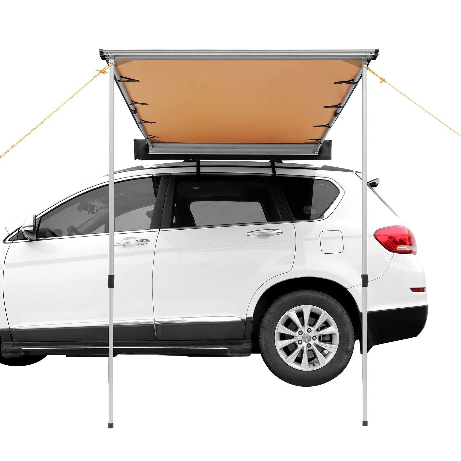 VEVOR Car Side Awning, Large 6.6' x 8.2' Shade Coverage Vehicle Awning, PU3000mm UV50+ Retractable Car Awning with Waterproof Storage Bag, Height Adjustable, Suitable for Truck, SUV, Van, Campers