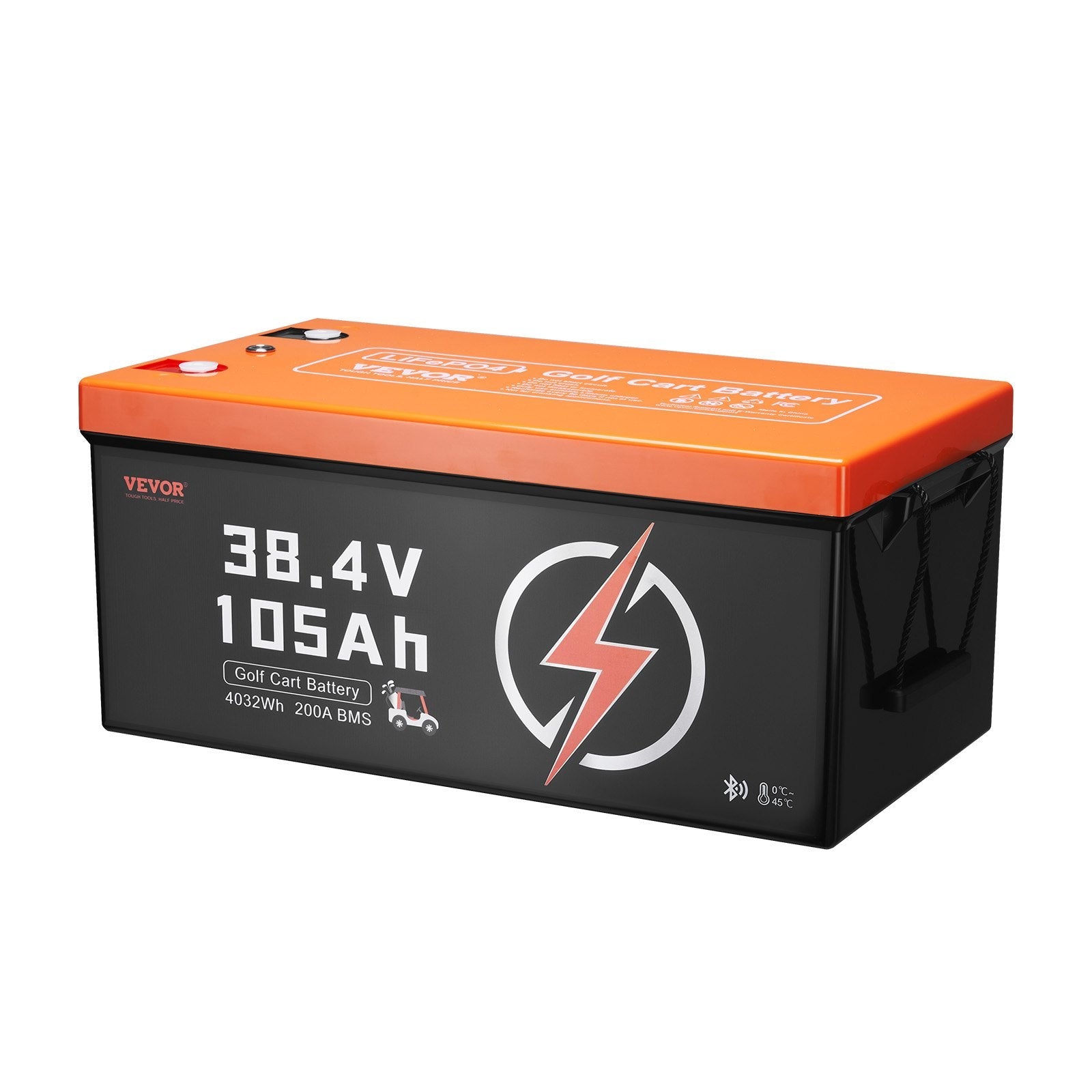 VEVOR 36V 105Ah Golf Cart Lithium Battery with LCD Monitor and 4000+ Cycles 