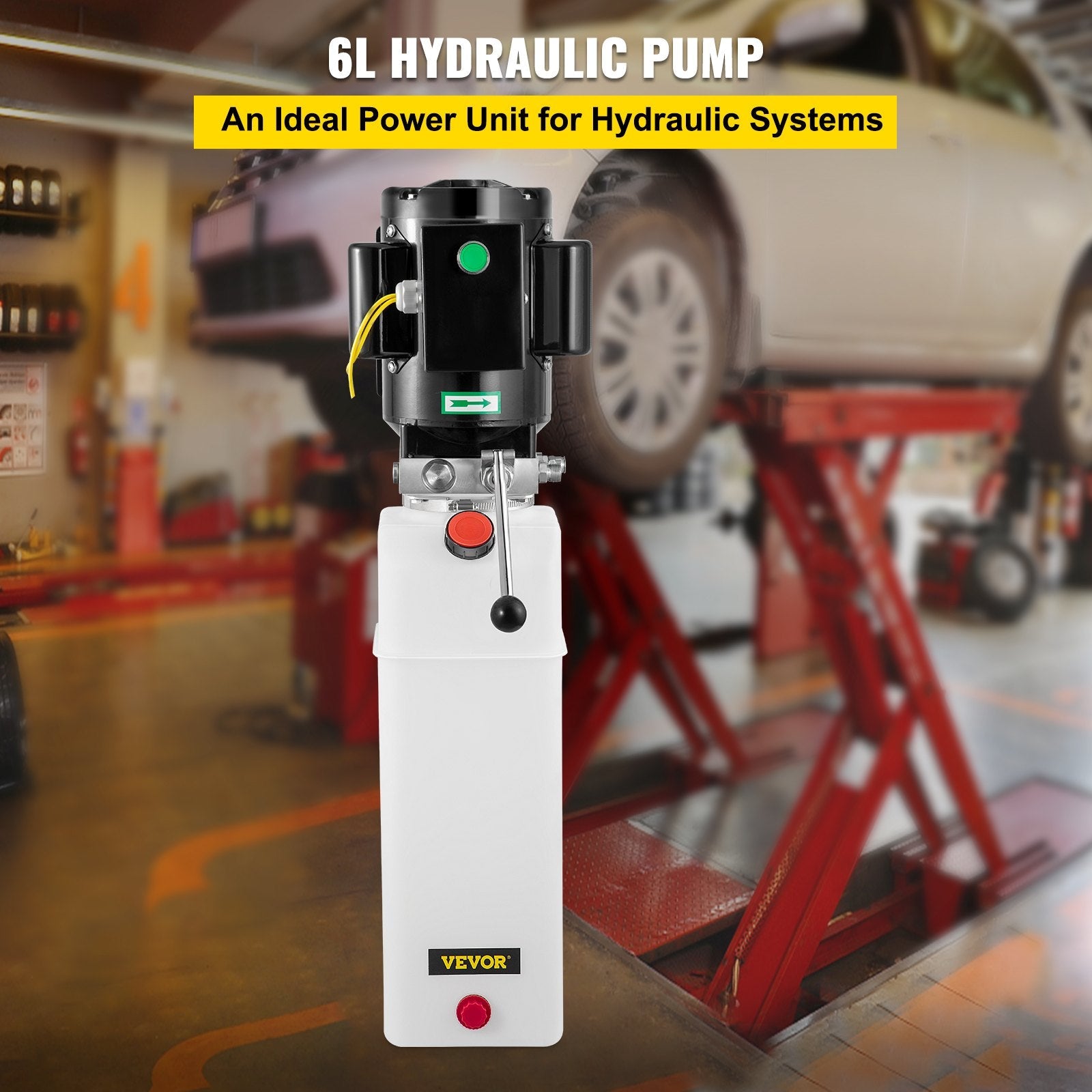 VEVOR 2.2KW Car Plastic Lift Hydraulic Power Unit 6L Hydraulic Power Pack 220V 3HP 50HZ 2750 PSI for Two and Four Post Lift Auto Hoist Car Lift 