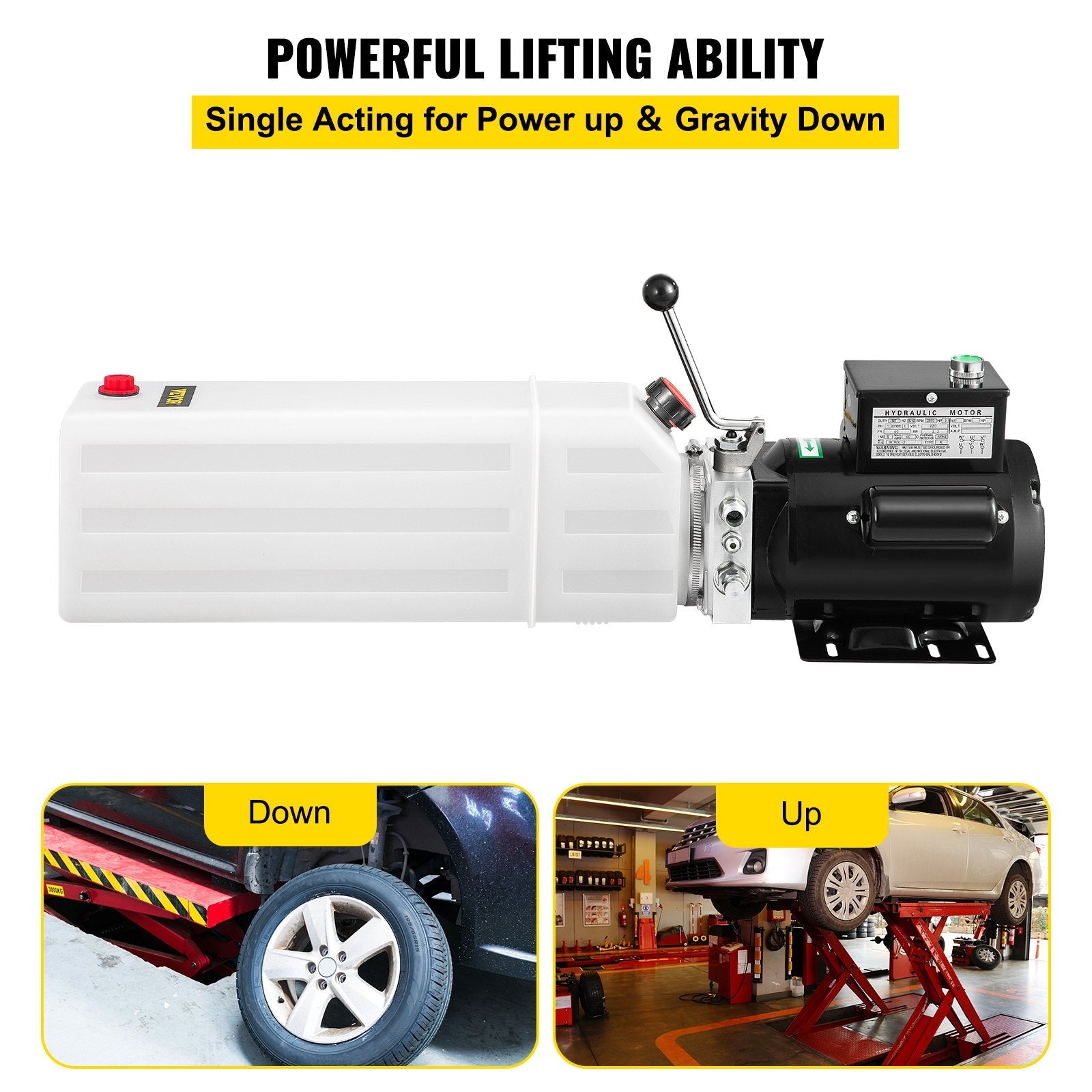 VEVOR 2.2KW Car Plastic Lift Hydraulic Power Unit 6L Hydraulic Power Pack 220V 3HP 50HZ 2750 PSI for Two and Four Post Lift Auto Hoist Car Lift 