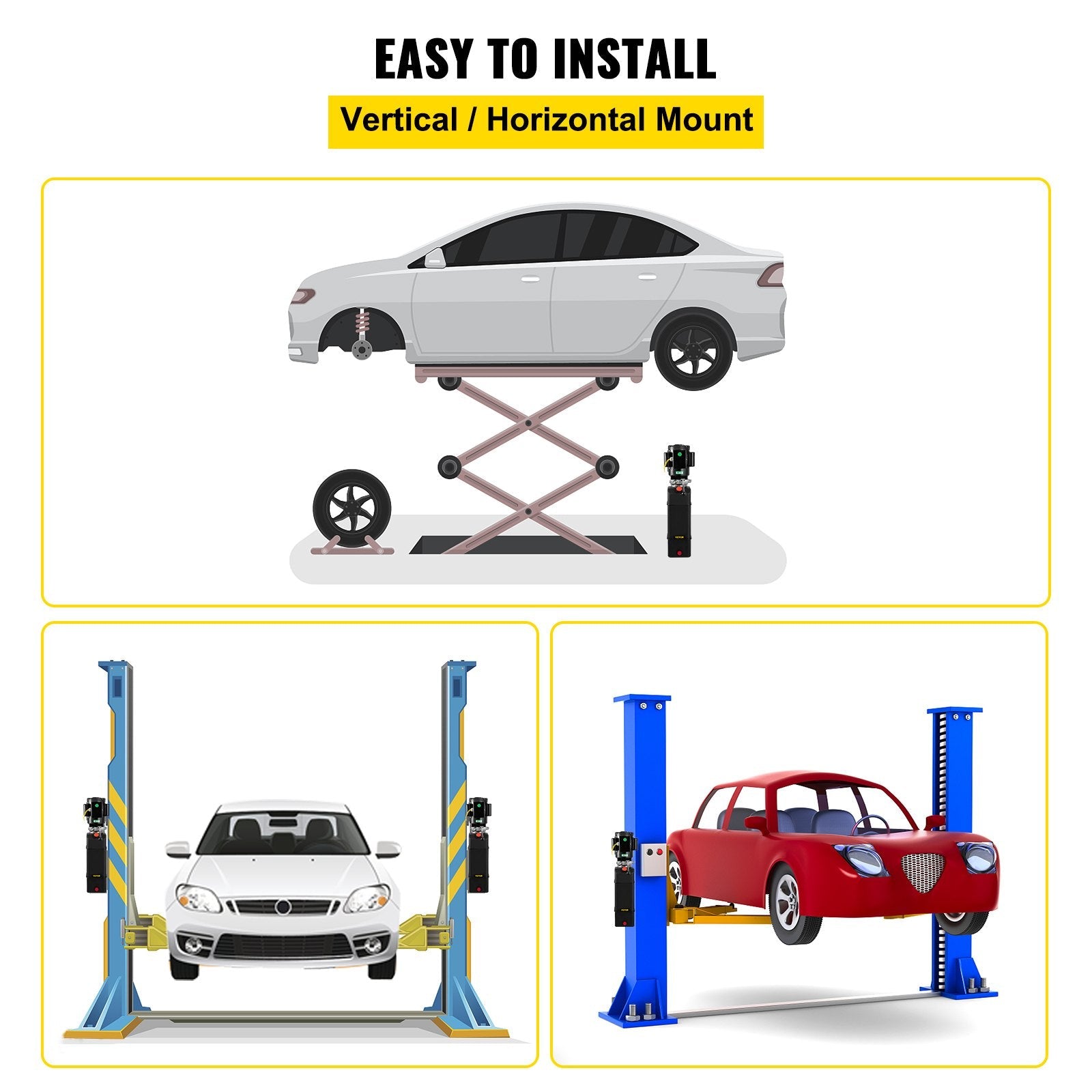 VEVOR 2.2KW Car Plastic Lift Hydraulic Power Unit 6L Hydraulic Power Pack 220V 3HP 50HZ 2750 PSI for Two and Four Post Lift Auto Hoist Car Lift 