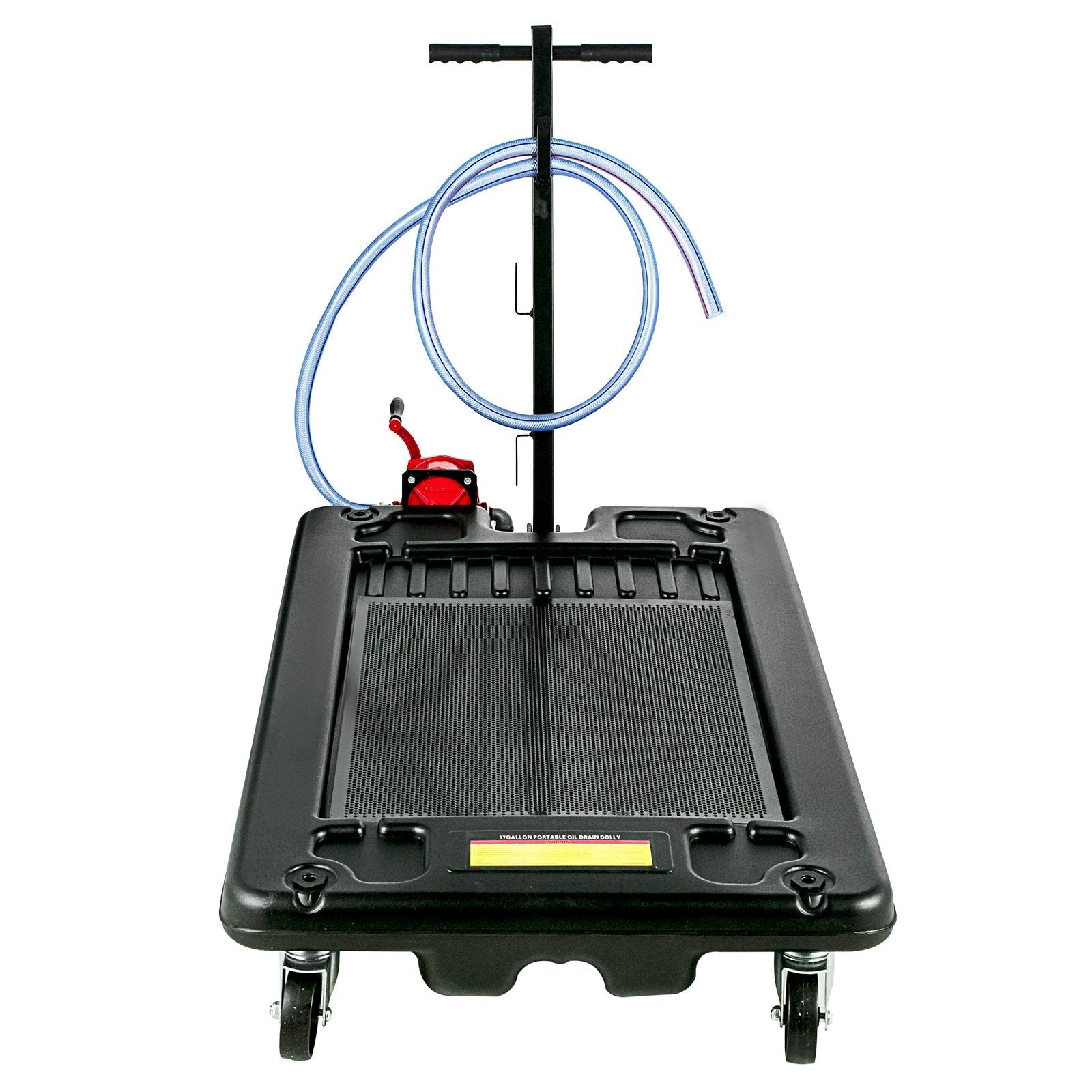 Vevor Low Profile Oil Drain Pan 17 Gallon Foldable Highly Durable & 8' Hose 