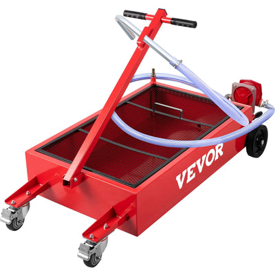 VEVOR Oil Drain Pan 20 Gallon Oil Drain Tank, 76L Low Profile Oil Drain Pan, Large Capacity Oil Change Pan, Foldable Hand, with Pump, Hose, Swivel Casters Wheels for Car, SUV, Trucks Oil Draining 
