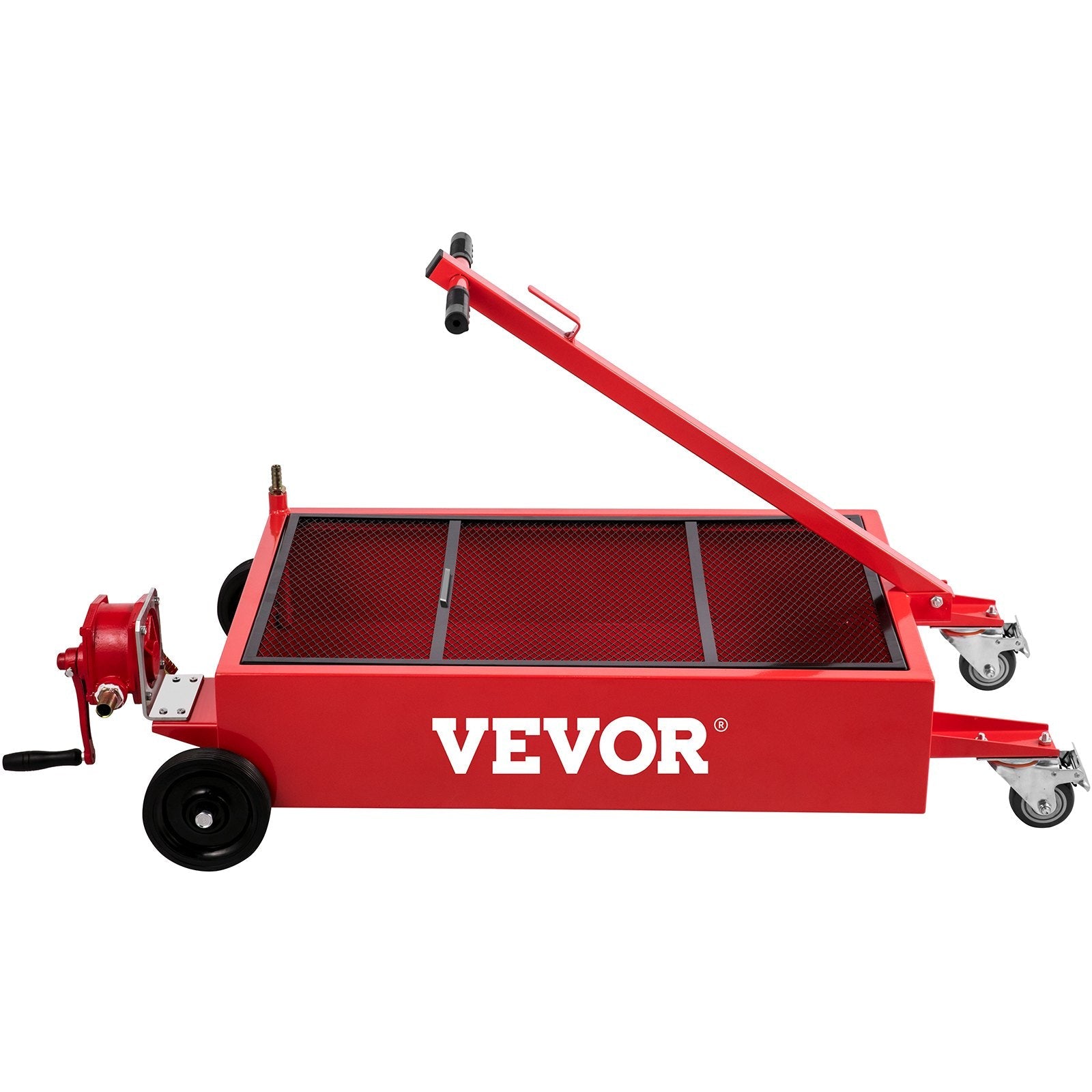 VEVOR Oil Drain Pan 20 Gallon Oil Drain Tank, 76L Low Profile Oil Drain Pan, Large Capacity Oil Change Pan, Foldable Hand, with Pump, Hose, Swivel Casters Wheels for Car, SUV, Trucks Oil Draining 