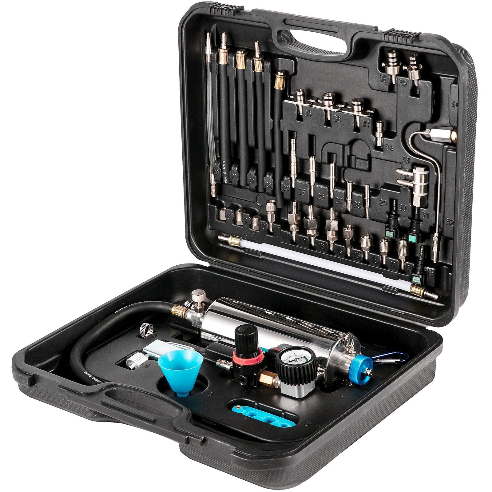 VEVOR Auto Non-Dismantle Fuel System Injector Cleaner, for Petrol EFI Throttle, Cleaning Kits for the Power Supply, Excellent Valves, Tester Supply System, 0-140 PSI 