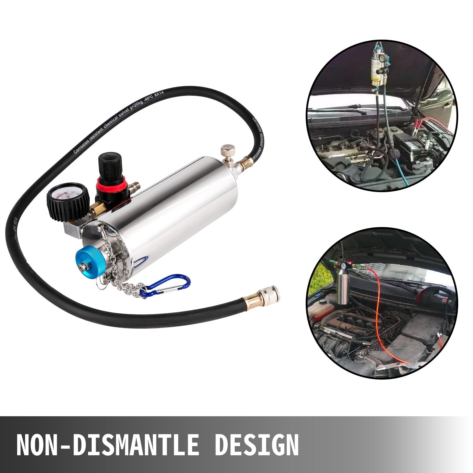 VEVOR Auto Non-Dismantle Fuel System Injector Cleaner, for Petrol EFI Throttle, Cleaning Kits for the Power Supply, Excellent Valves, Tester Supply System, 0-140 PSI 