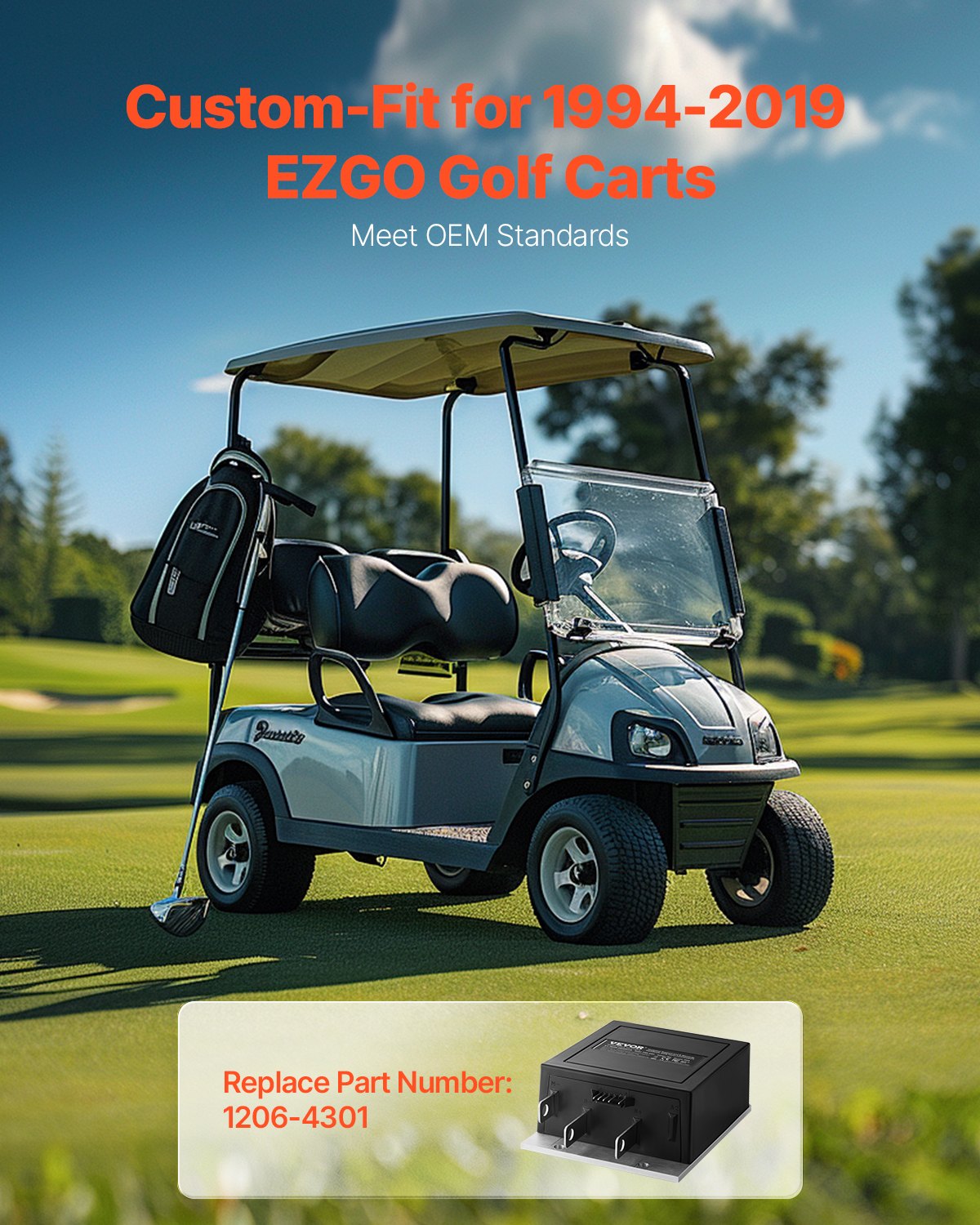 VEVOR Golf Cart Controller 36V 350A Speed Controller for EZGO 1206-4301 Models 