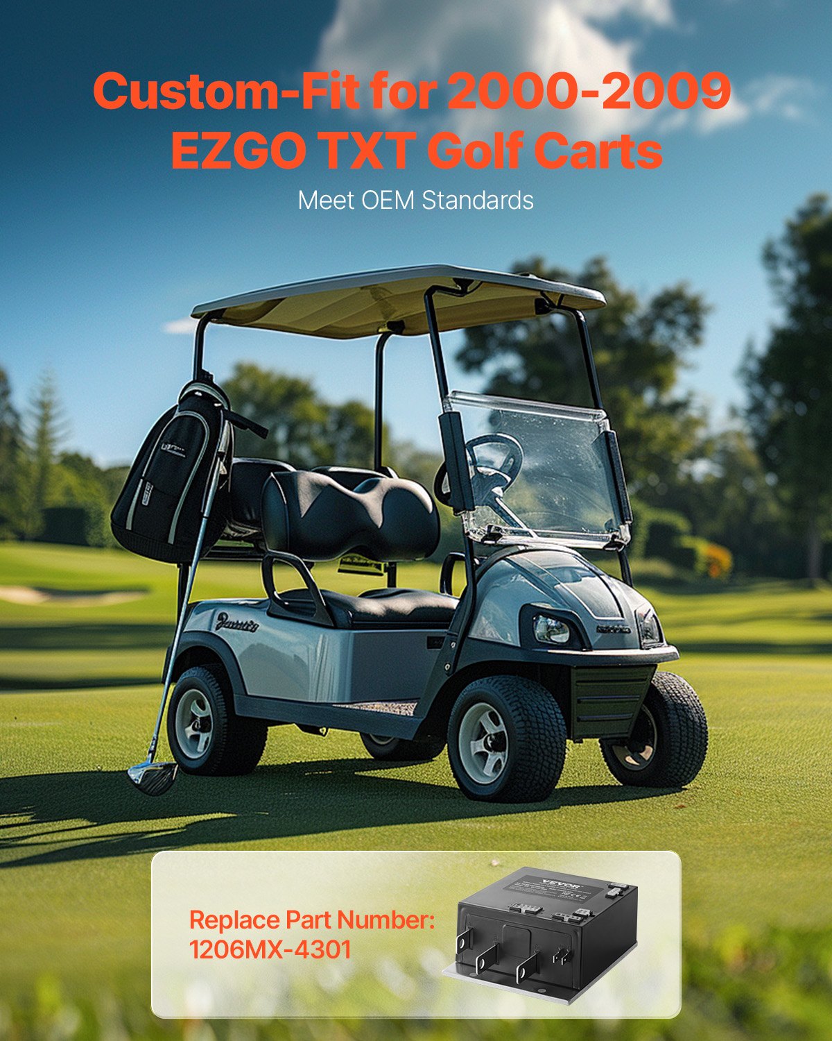 VEVOR Golf Cart Controller 36V 350A Speed Controller for EZGO TXT 1206MX-4301 